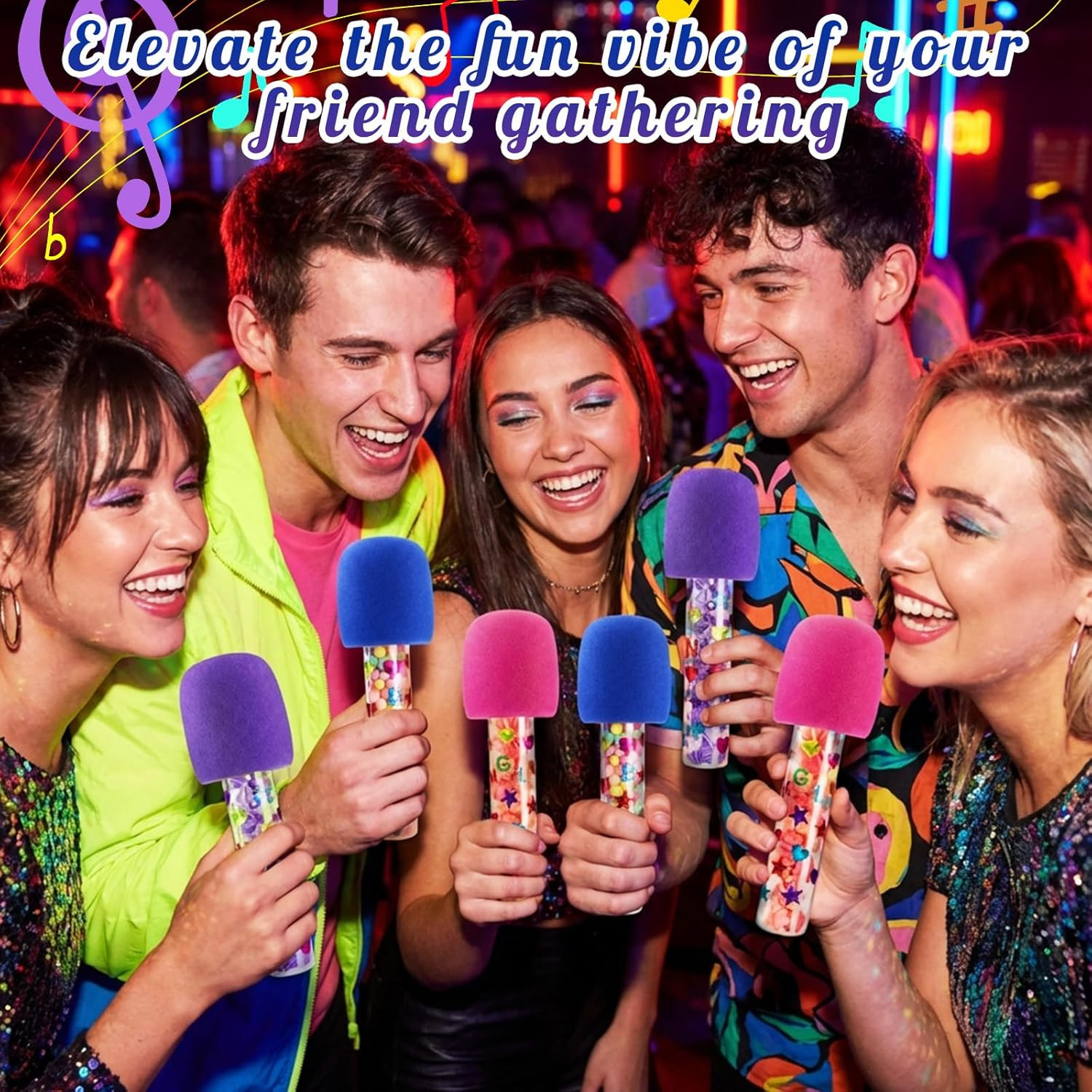 12 Pcs Microphone Candy Tubes Microphone Star Toy Multicolor Plastic Fake Prop w