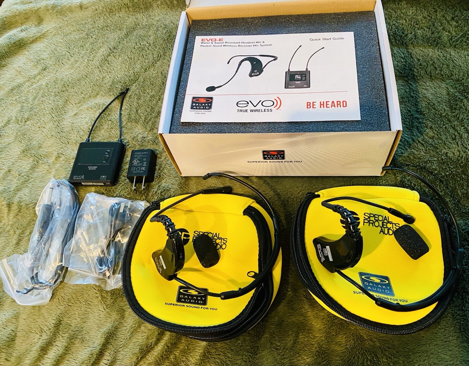 DUAL Pro Wireless Head worn Microphones System Great For Fitness, Churches UHF!