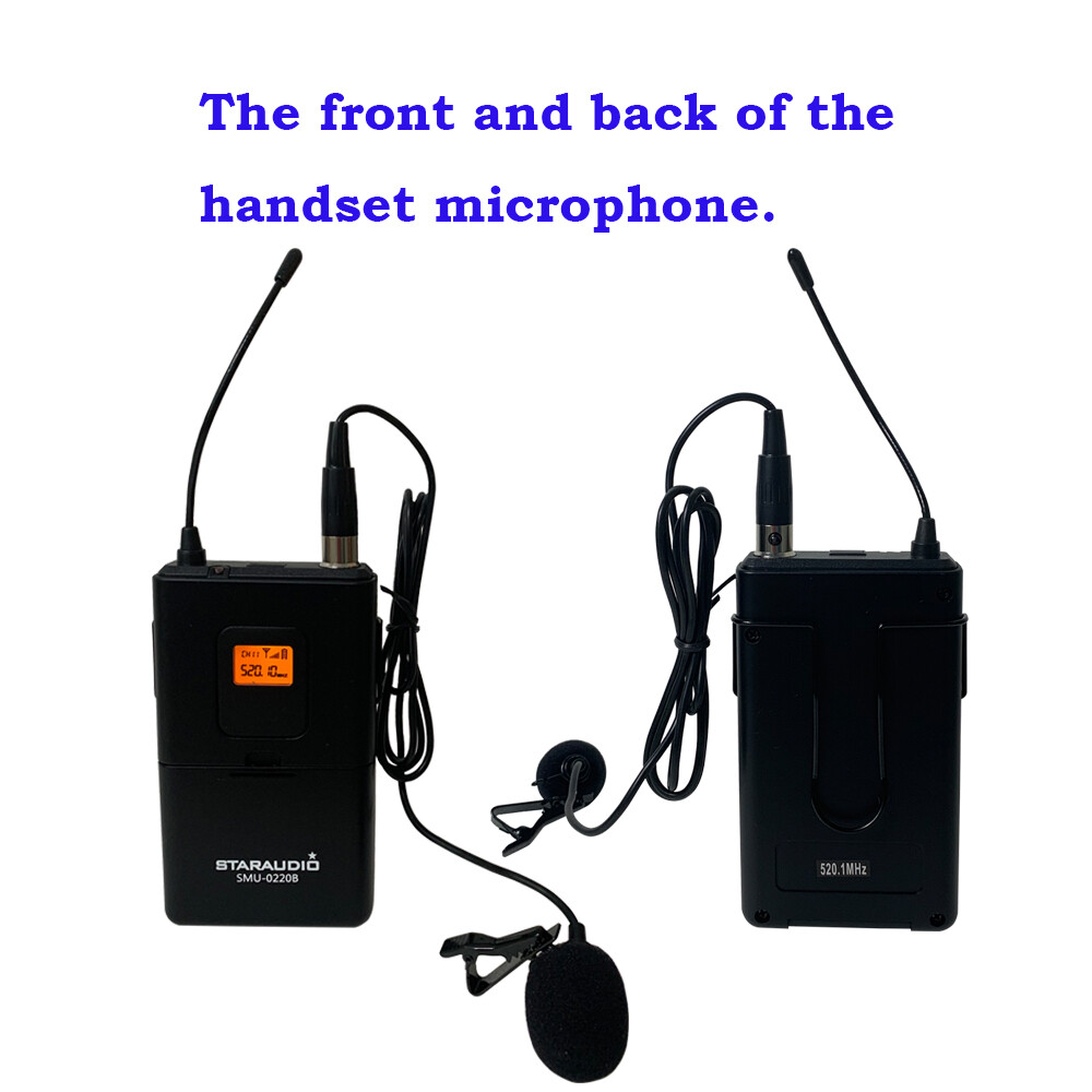 2 CH UHF Headset Lavalier Lapel Microphones 4 CH Audio Mini USB BT Audio Mixer