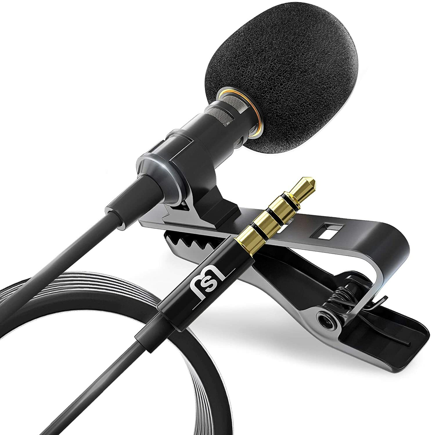 Omnidirectional Lapel Lavalier Microphone Clip-on Condenser Mini Iphone Android