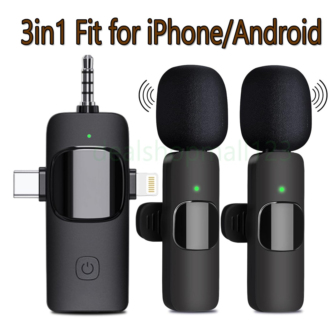 Mini Mic Wireless Lavalier Microphone Fit For iPhone/iPad/Android Phone Laptop