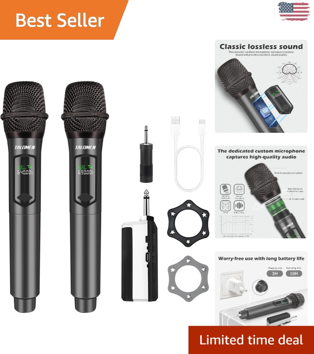 Ultimate Rechargeable Wireless Microphone System for Karaoke, Events & Parties
