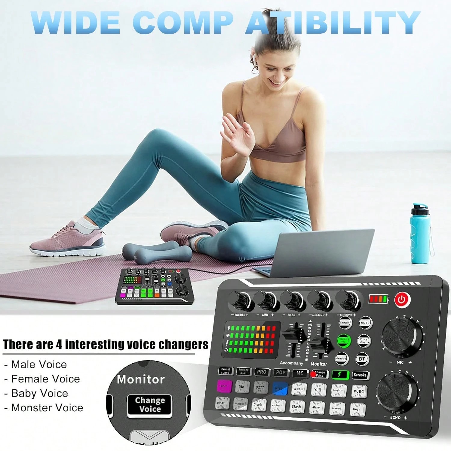 Podcast Equipment Bundle With USB Audio Interface Condenser Mic