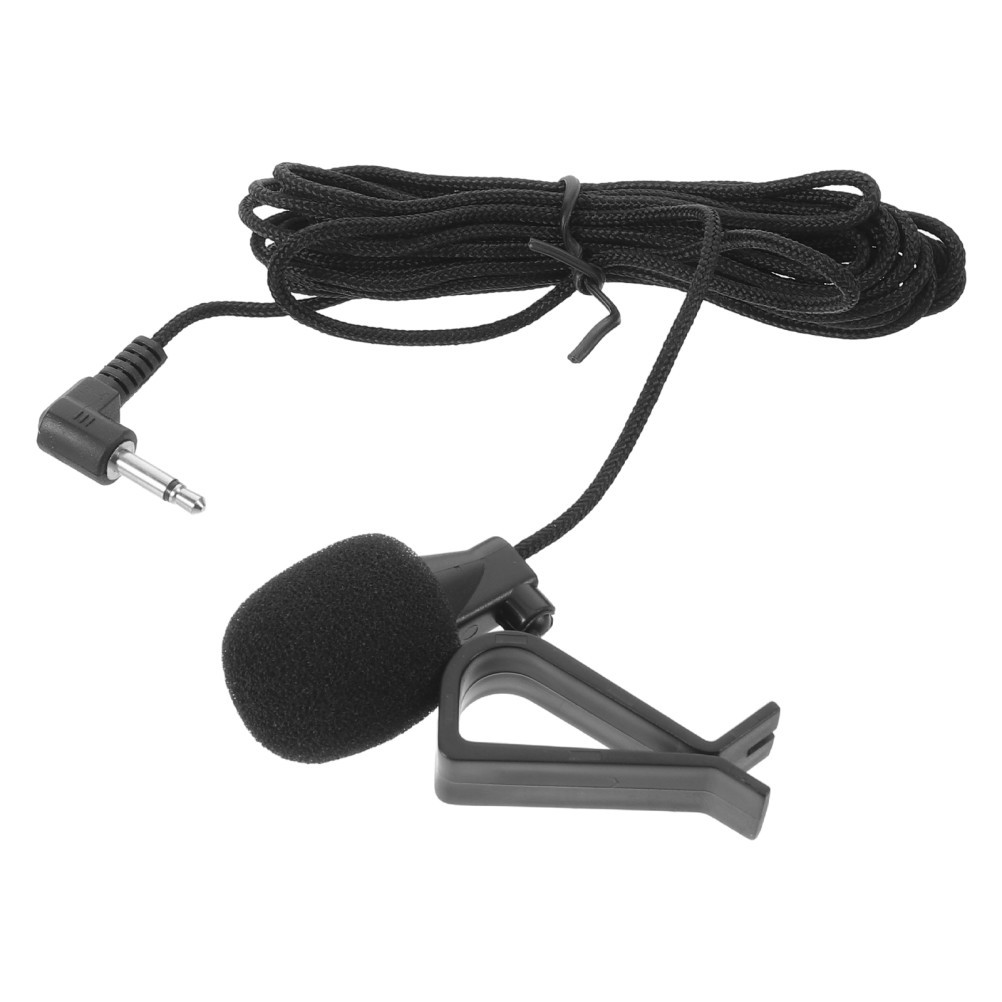 Car Audio Microphone with Clip Wired Aux Plug Durable Plastic Mic for Car Stereo