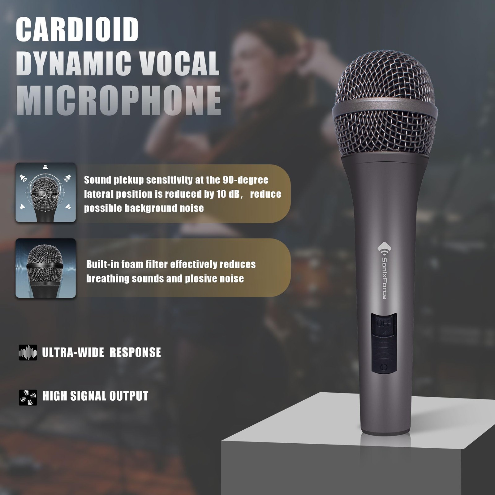 Professional Dynamic Microphone for Singing Karaoke Microphone with 16ft XLR …
