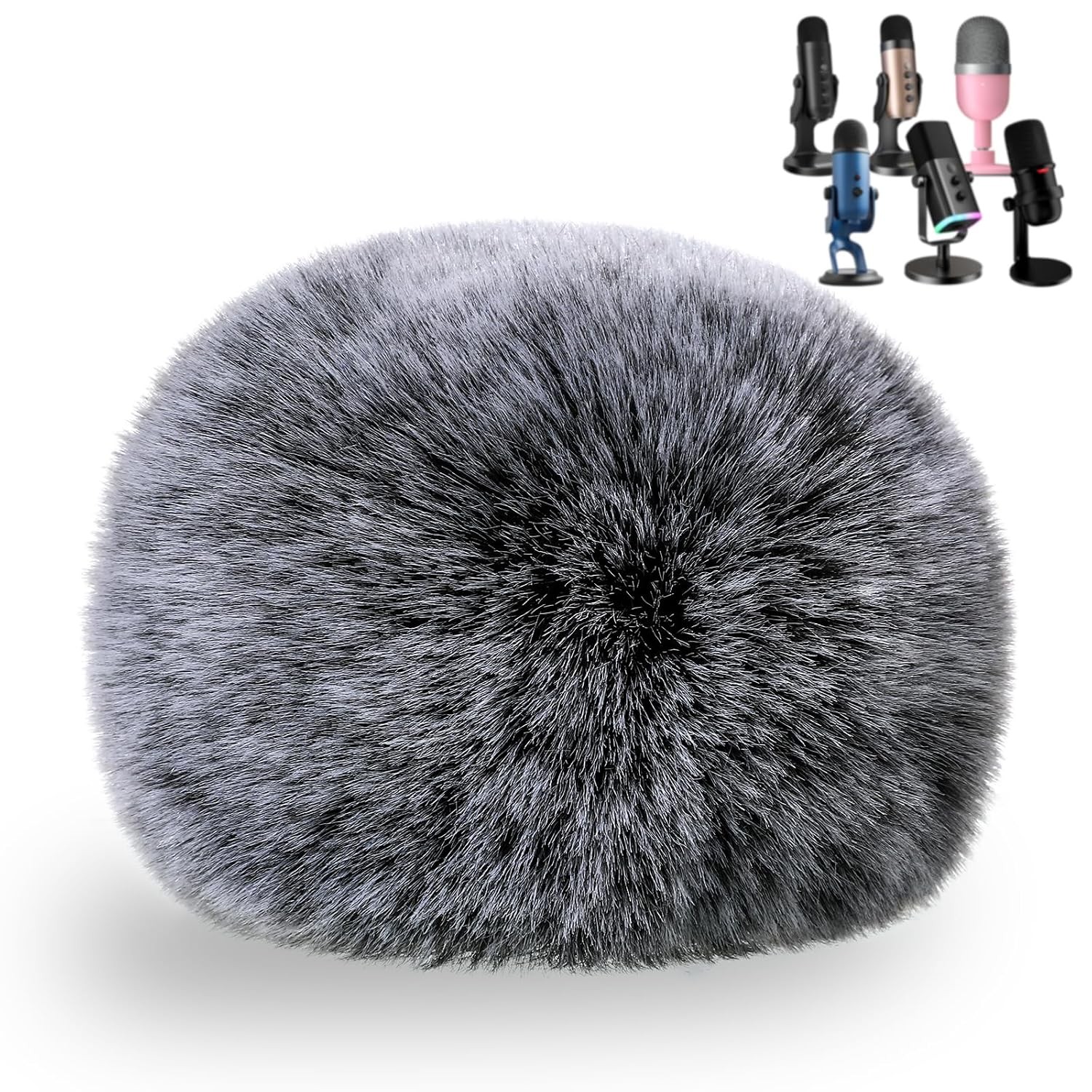 Furry Pop Filter for Yeti Microphone Windscreen Foam Cover Black Blue Yeti