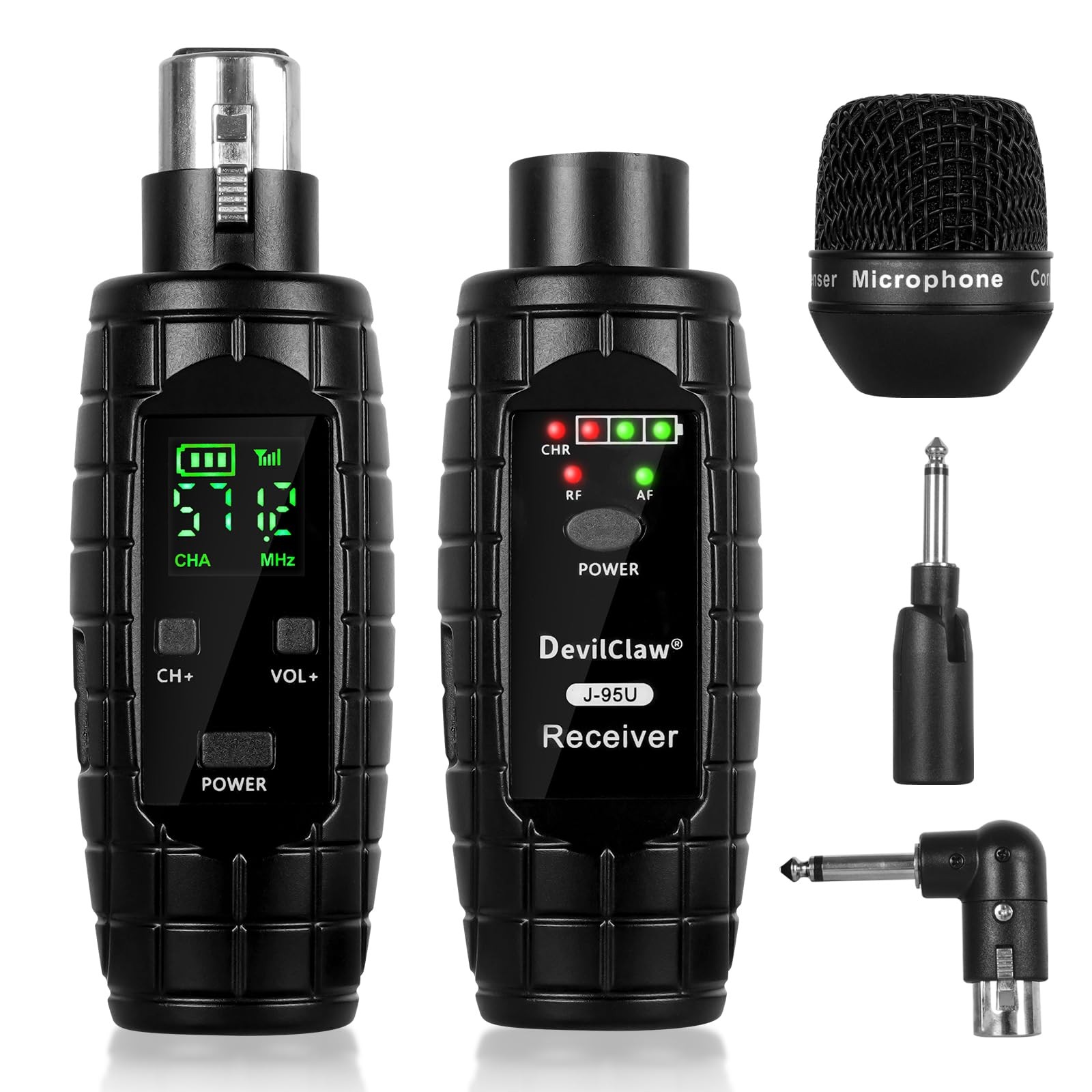 48V Phantom Power Wireless XLR Transmitter Receiver – 0V/5V/48V Switchable Ad…