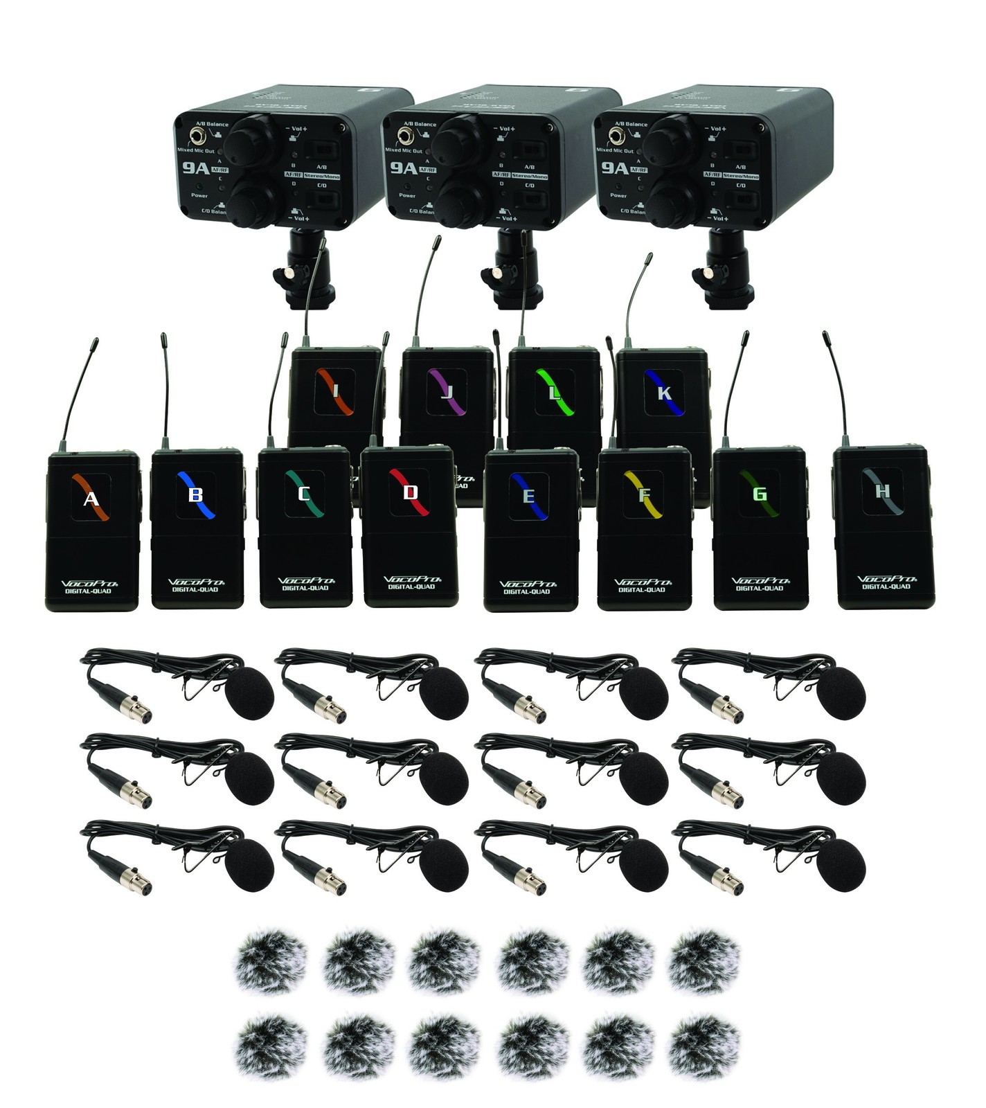 VocoPro – Portable Twelve Lavalier Field/Camera-Mountable Wireless Microphone…