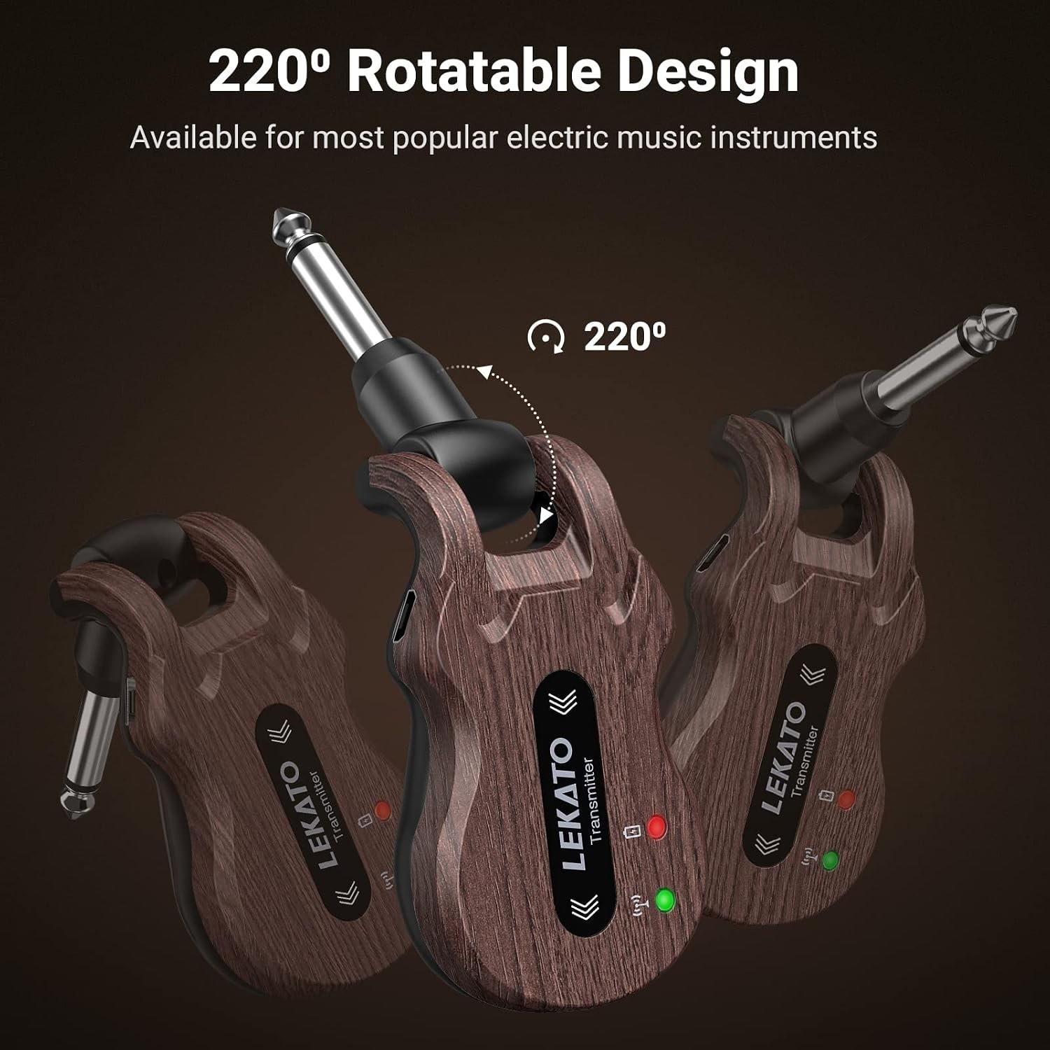 5.8GHz Wireless Guitar System, 24-Bit Audio Transmitter & Receiver Electric B…