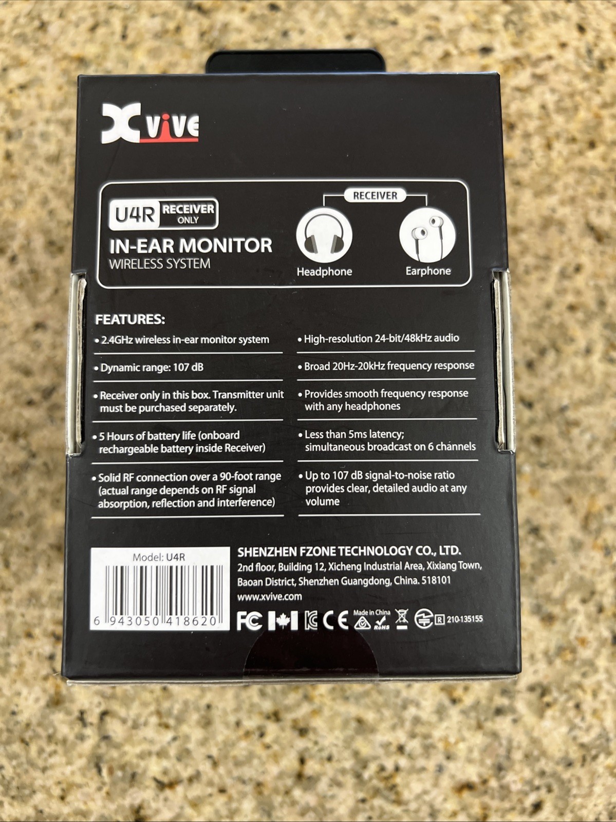 Xvive XV-U4R 2.4GHz Wireless In-Ear Monitor Receiver – Brand New Sealed