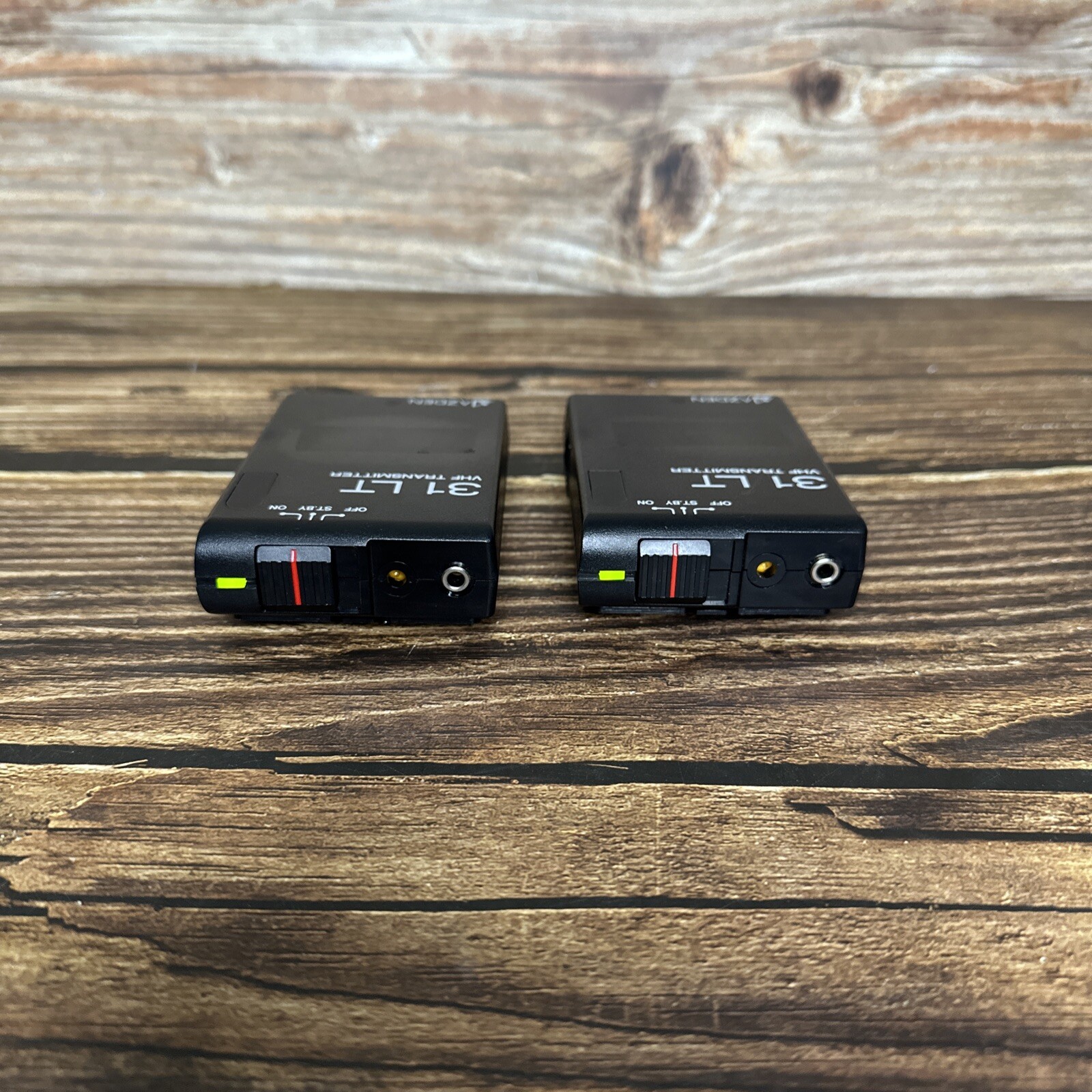 (2) AZDEN Portable VHF Wireless Microphone Transmitter Pack B3 179.200 Freq.