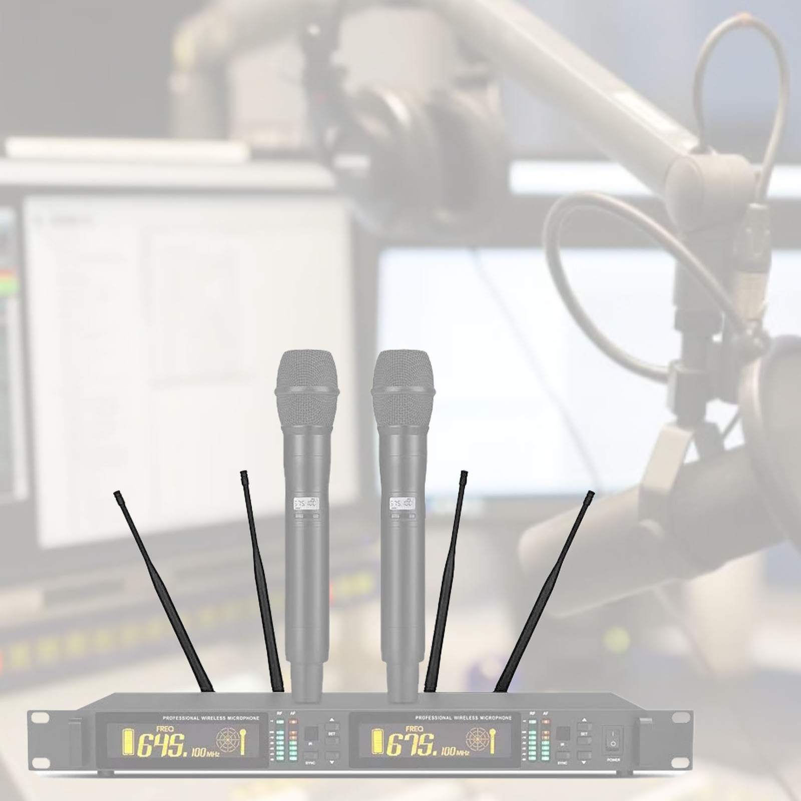 Wireless Microphone Receiver Antenna 26cm ABS Aluminum Alloy Mic Receiver