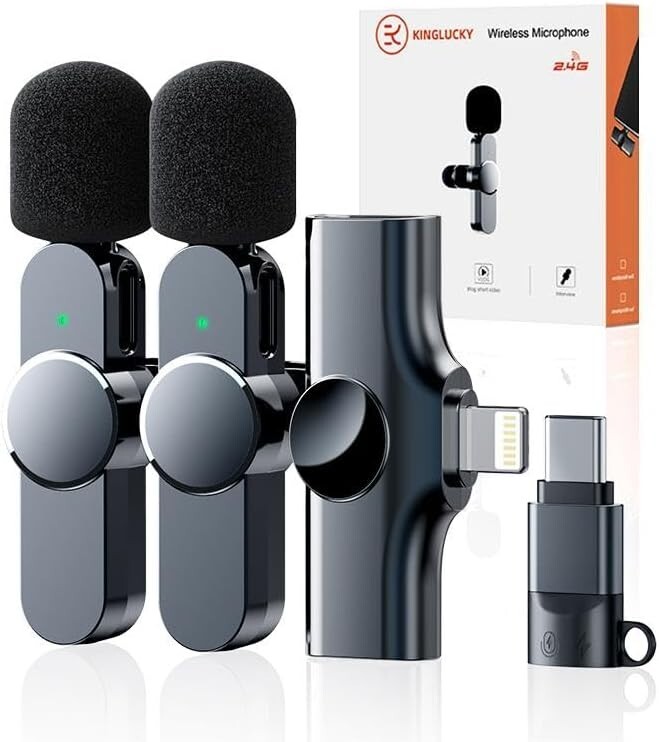Mini Mic Pro Wireless Microphone for iPhone iPad Android Lavalier Microphone …