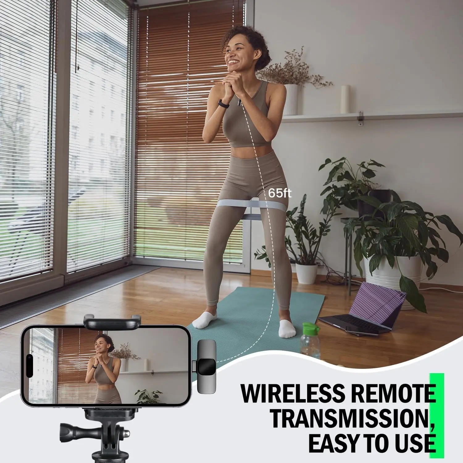Wireless Lavalier Microphone Audio Recording Mini Replaceable Windproof Wool Mic