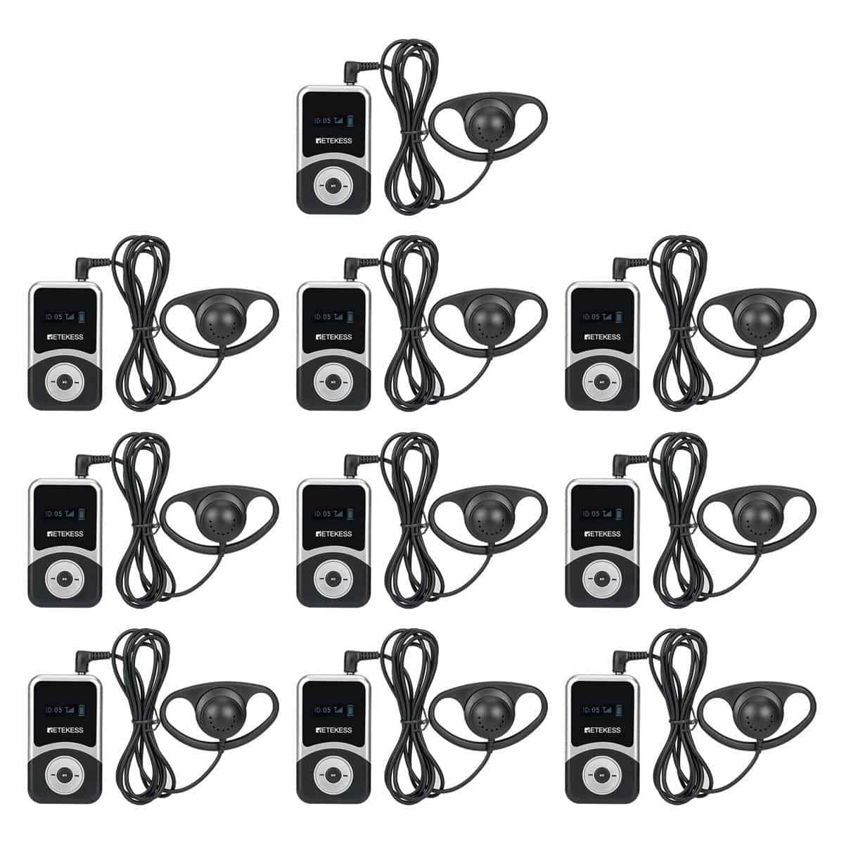 Retekess T131S Wireless Tour Guide System 10 Receiver for T130S Museum Training