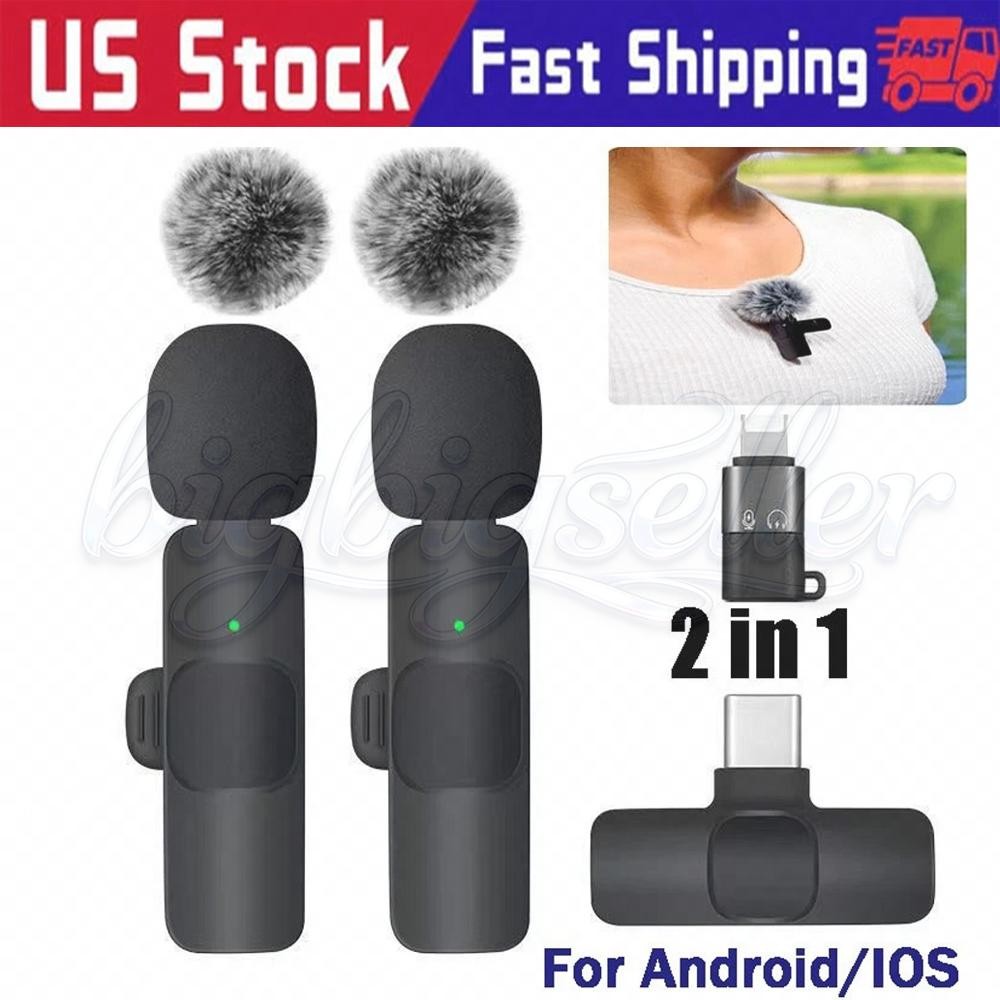 Lavalier Microphone Wireless Audio Video Recording Mini Mic For Android/iPhone