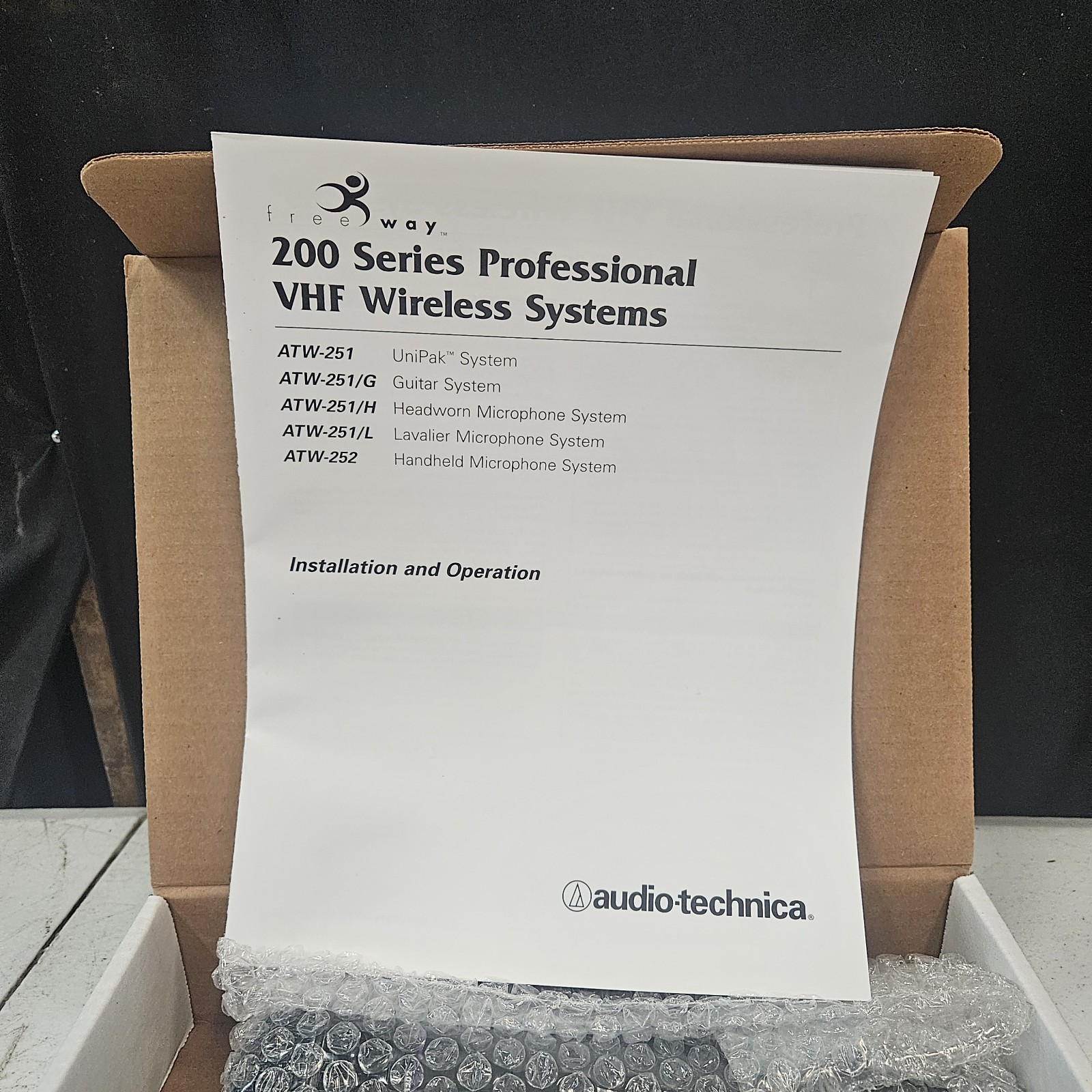 Audio-Technica 200 series VHF Wireless System ATW-252 Factory Reconditioned