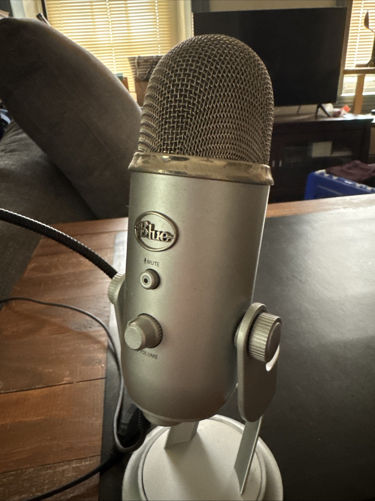 Yeti Blue USB Condenser Microphone Multi-Pattern Silver /W Dragon Pad Pop Filter