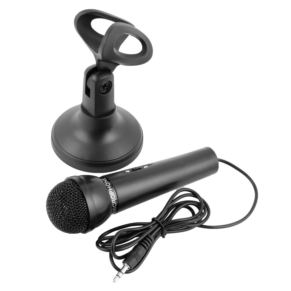 PC Computer Laptop Mini 3.5mm Studio Speech Stand Mount Microphone Mic Black