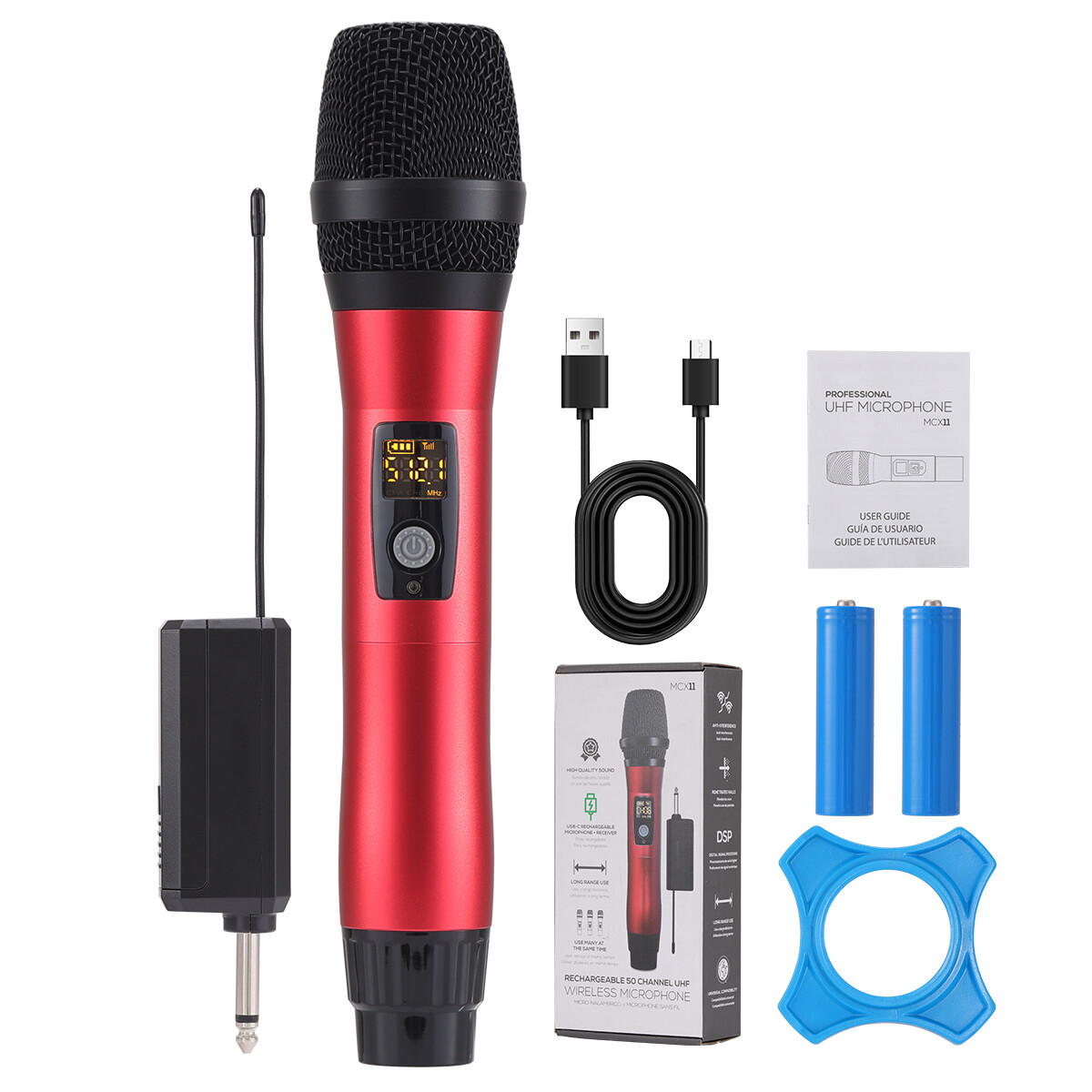 Professional UHF Wireless Handheld Microphone system w/Adapter Receiver Karaoke