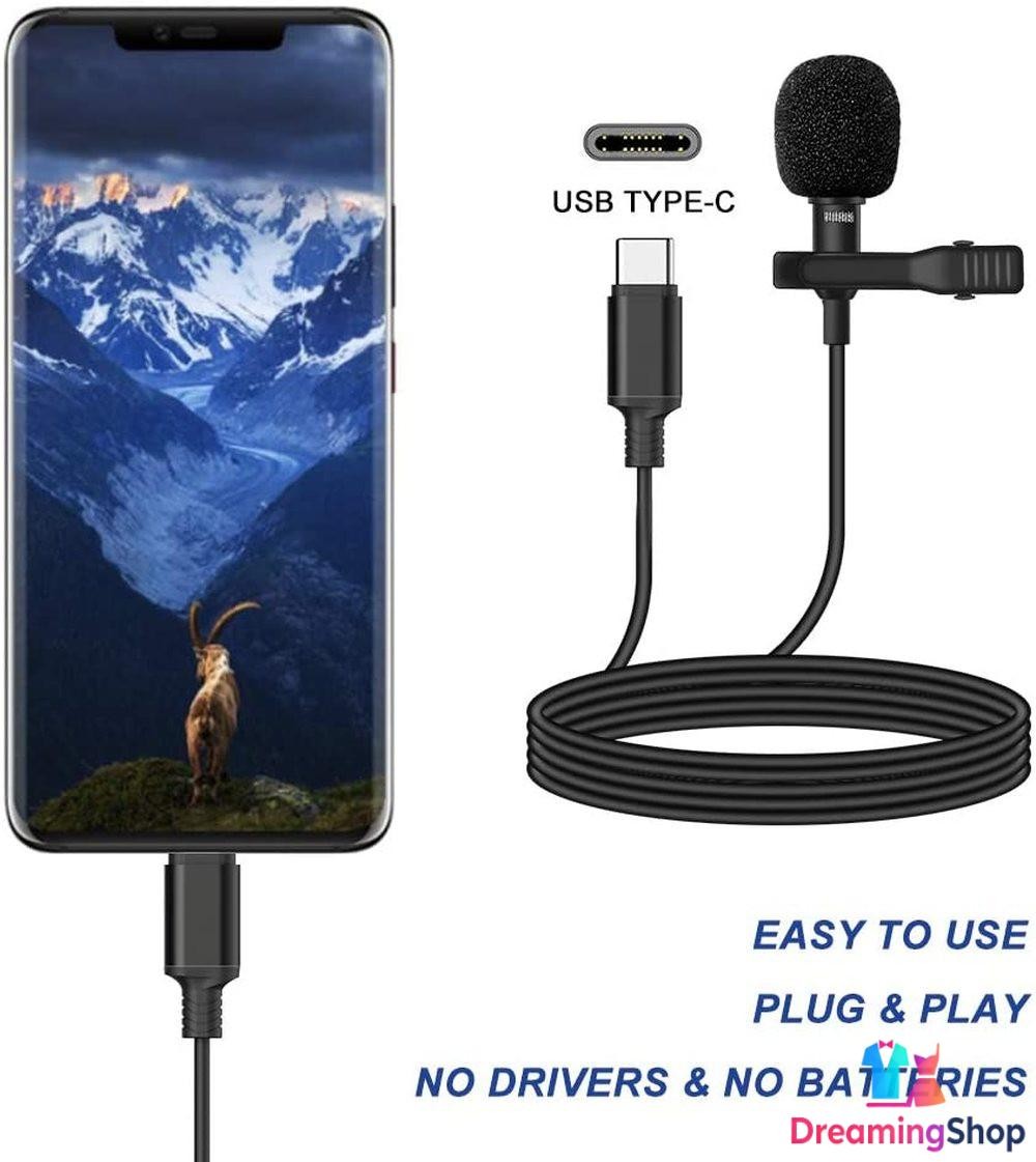 Type C to 3.5mm Micro Condenser Record Studio Tripod Live Stand for Cell Phone