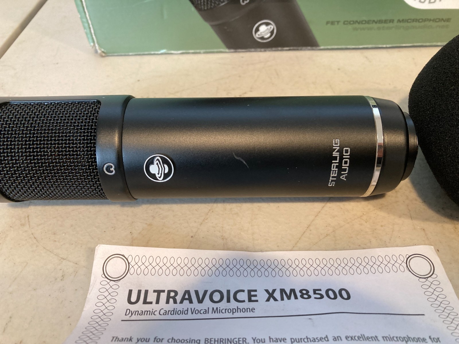 Sterling ST51 Condenser Mic w/ Box, Case & Moukey MACB1 Boom Arm Clamp Heavy Dut
