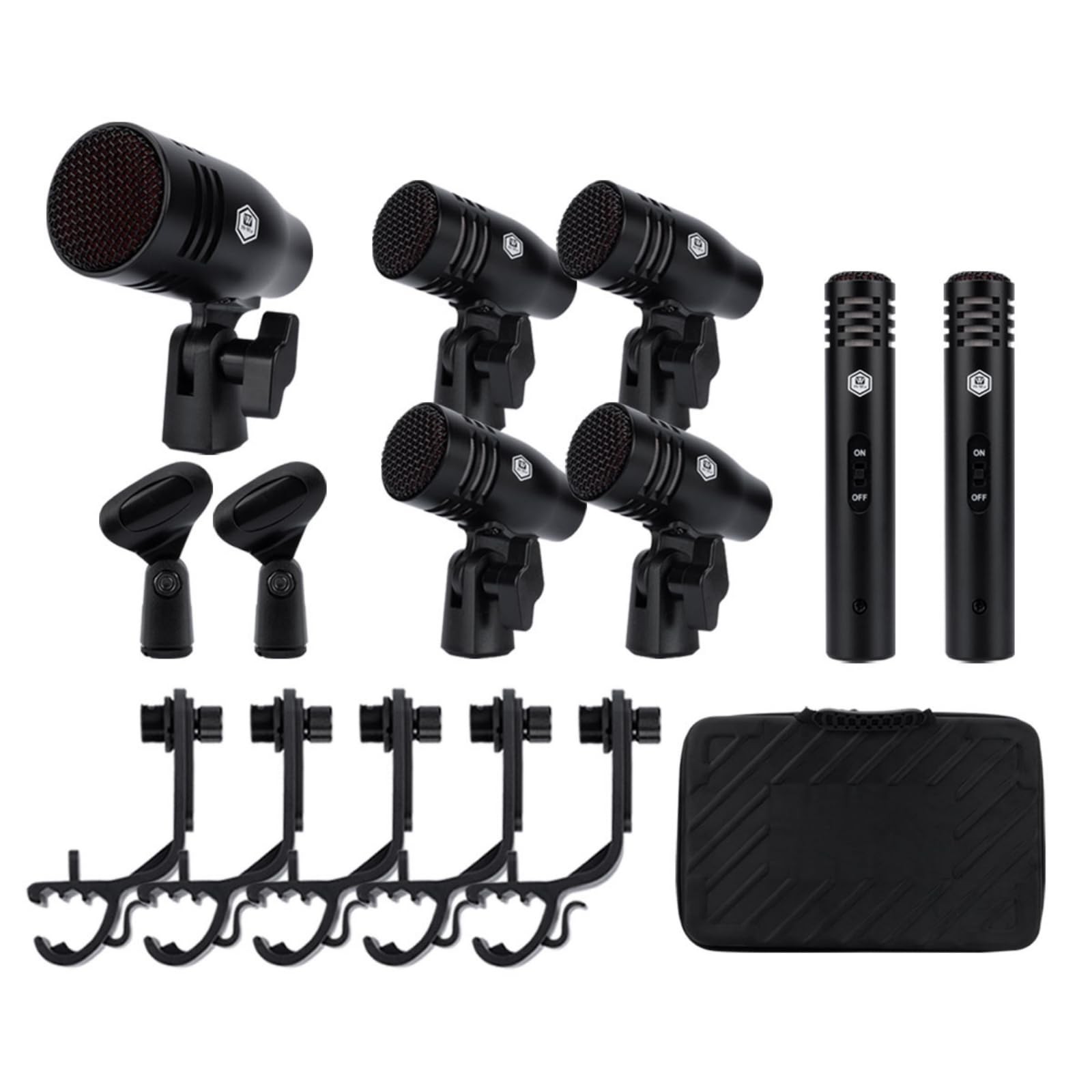 W IN-MIX 7 Piece Wired Dynamic Drum Mic Kit (Whole Metal)- Kick Bass, Tom/Sna…