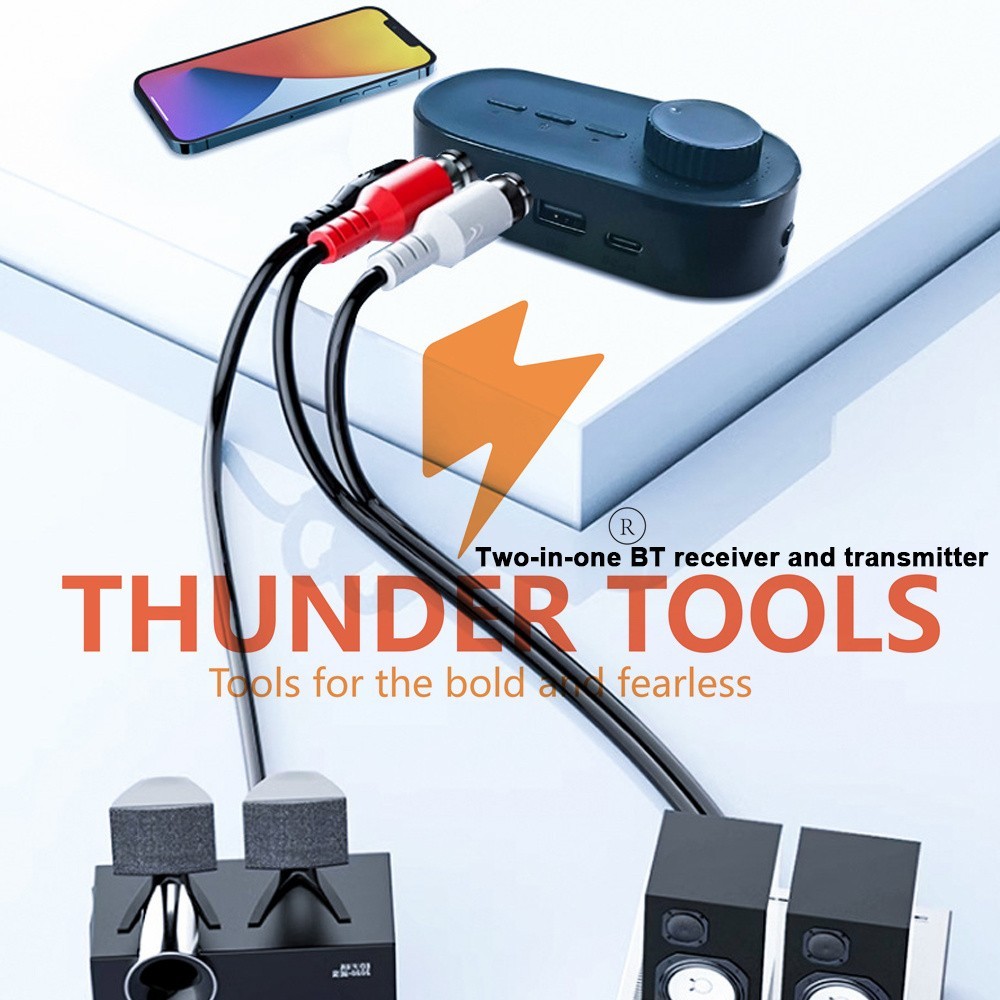 Thunder Tools BT Transmitter and Receiver 2-in-1 BT5.0 Wireless Adapter