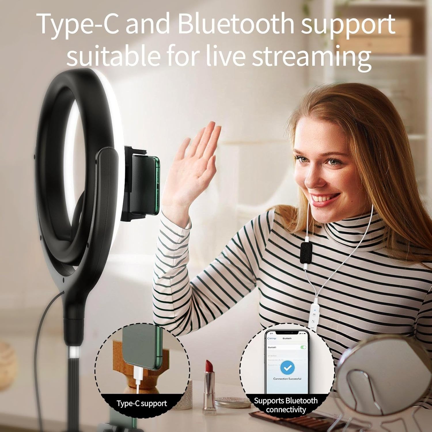 Type C Karaoke Headset with Sound Card