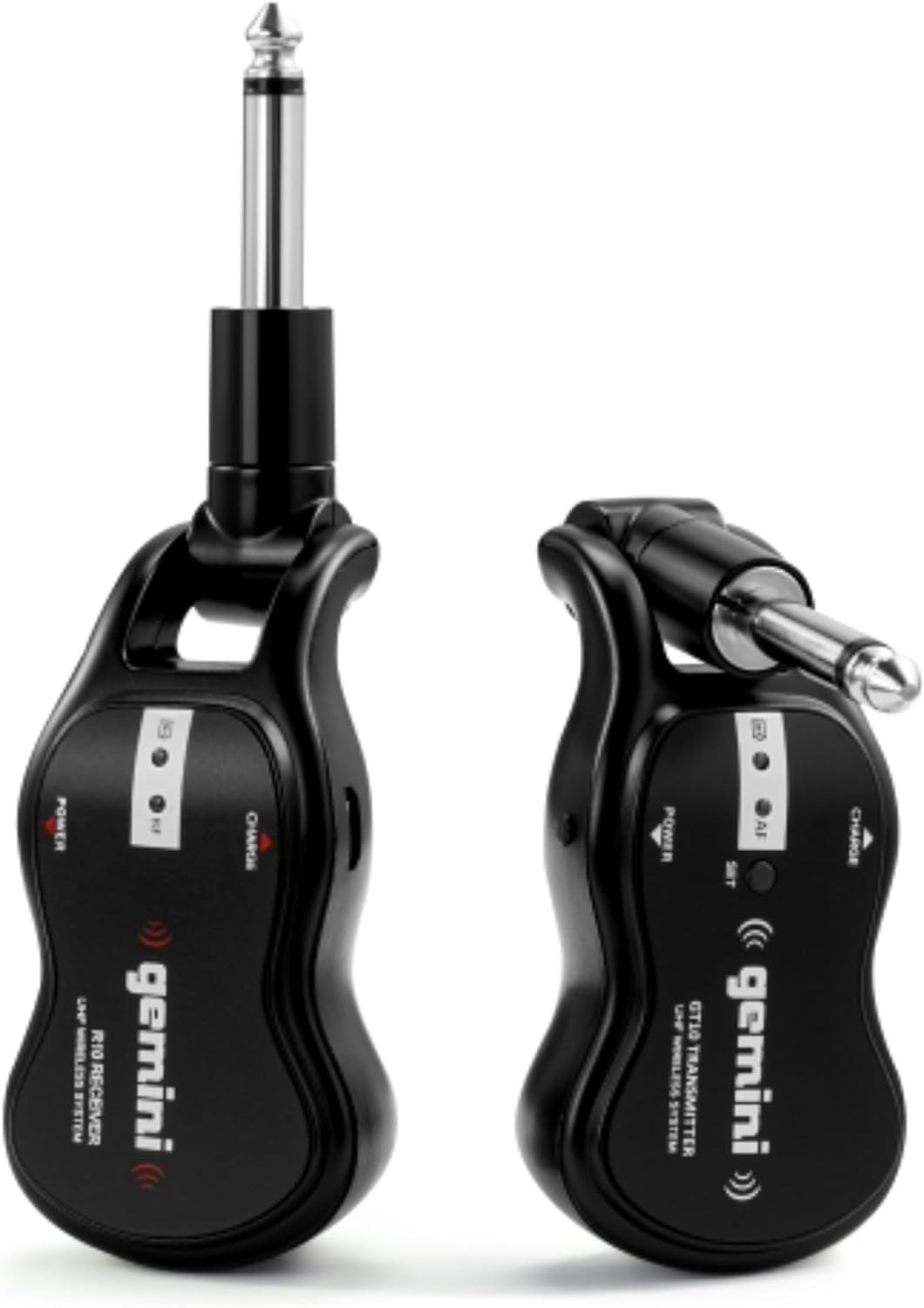 GMU-G100 UHF Wireless Guitar System, Rechargeable 1/4″ Transmitter & Receiver, 5