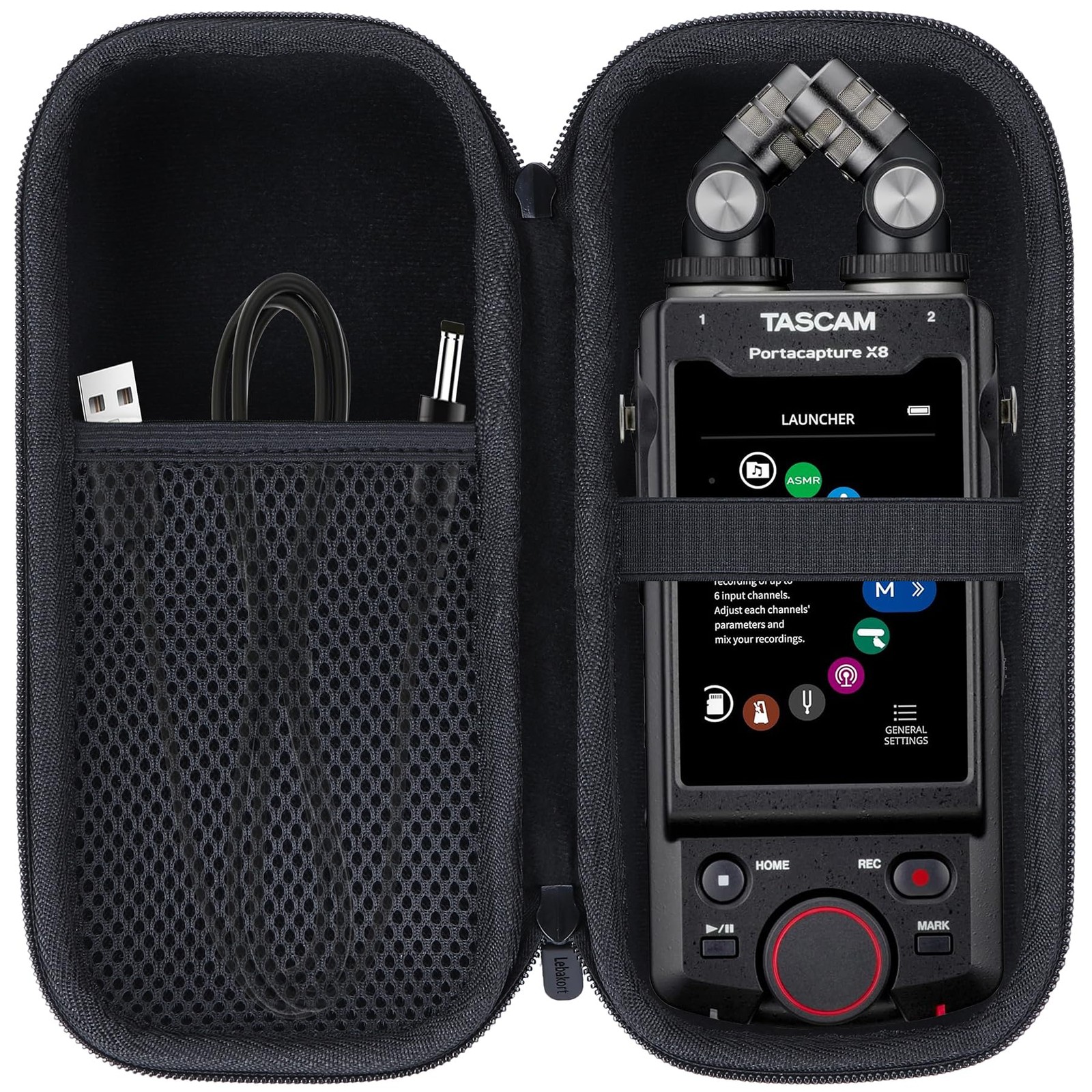 Storage Case with Tascam Portacapture X8 High Resolution Multi-Track Recorder…