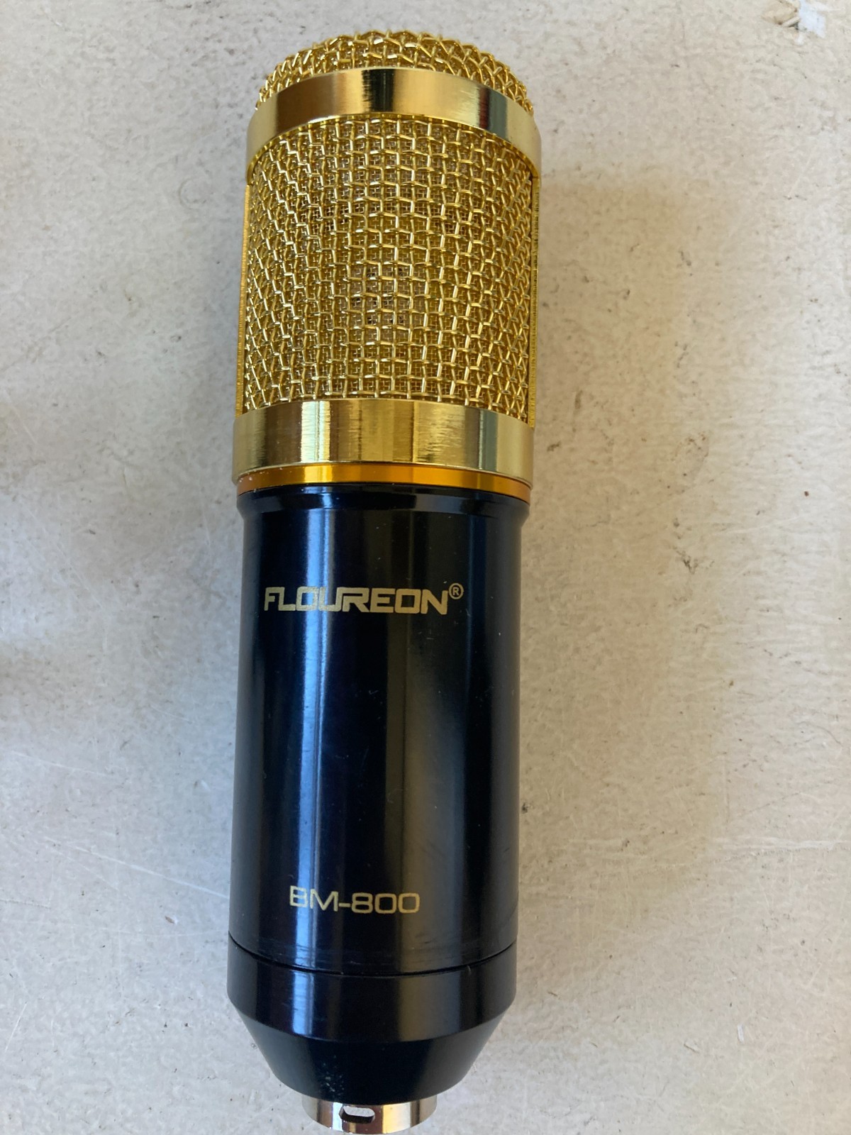 Floureon BM-800 Condenser Microphone w/ Cable & Windscreen Gold & Black Cage