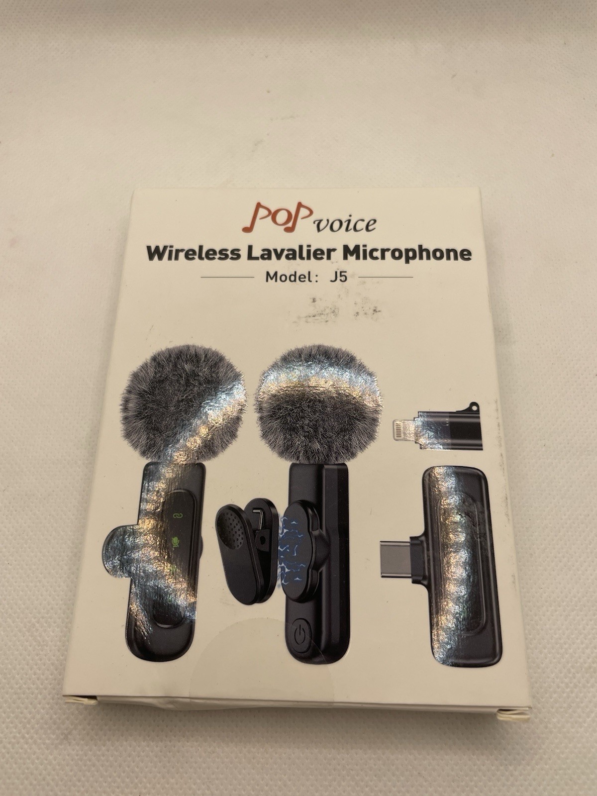 Pop Voice J5 Wireless Lavalier Microphone Set – Type-C & Lightning – Dual Mics