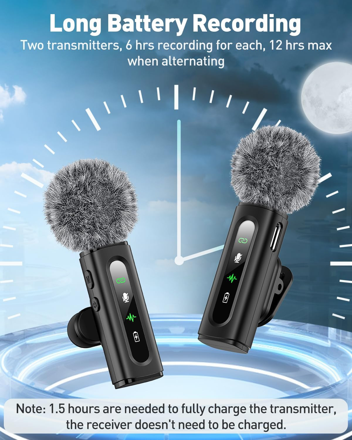 USB C Lavalier Microphone Wireless Mini Mic for Type-C Android Phone/Tablet/Pc V