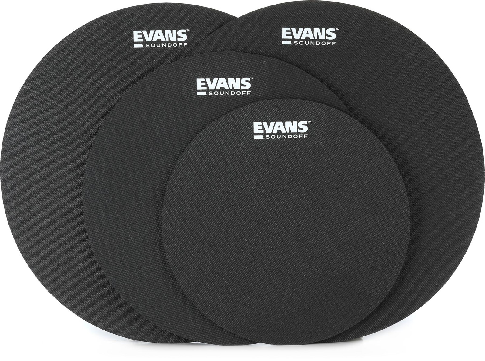 Evans SoundOff 4-piece Drum Mute Pak – 10/12/2 x 14-inch (3-pack) Bundle