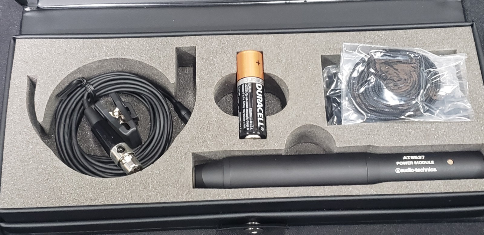 Pair of Audio-Technica AT899 Condenser Lavalier Microphones w XLR Adapter & Case