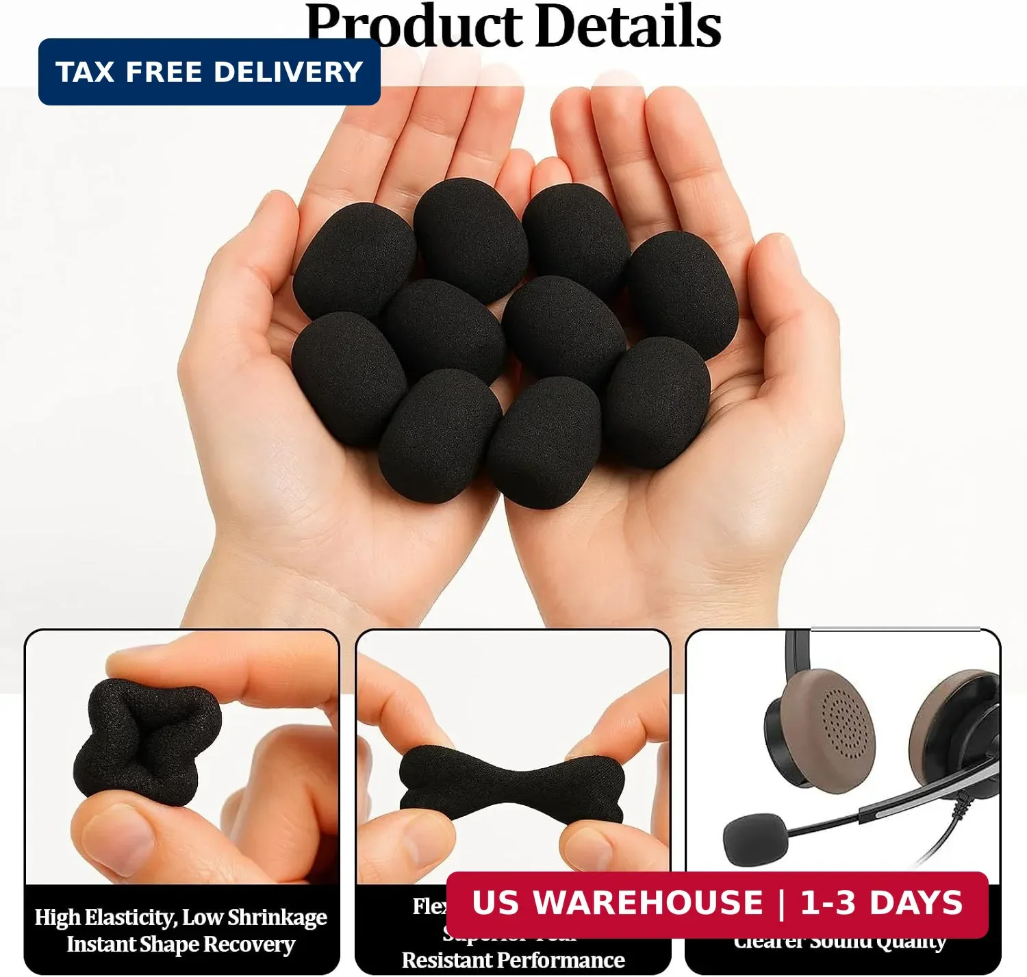 30 Pcs Lapel Microphone Windscreen,Headset Windscreen, Mic Foam Covers Lavalier