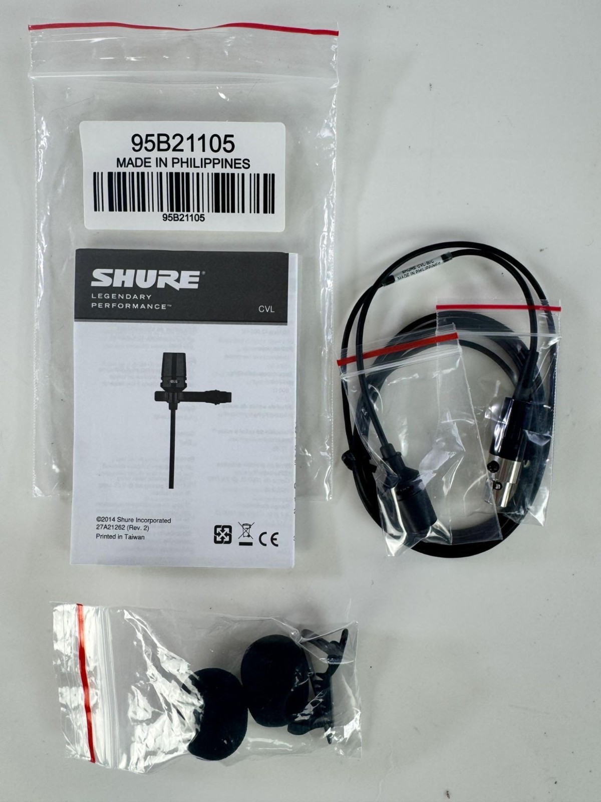 Shure CVL-B/C Centraverse Lavalier Microphone Cardioid with TA4F Connector New#2
