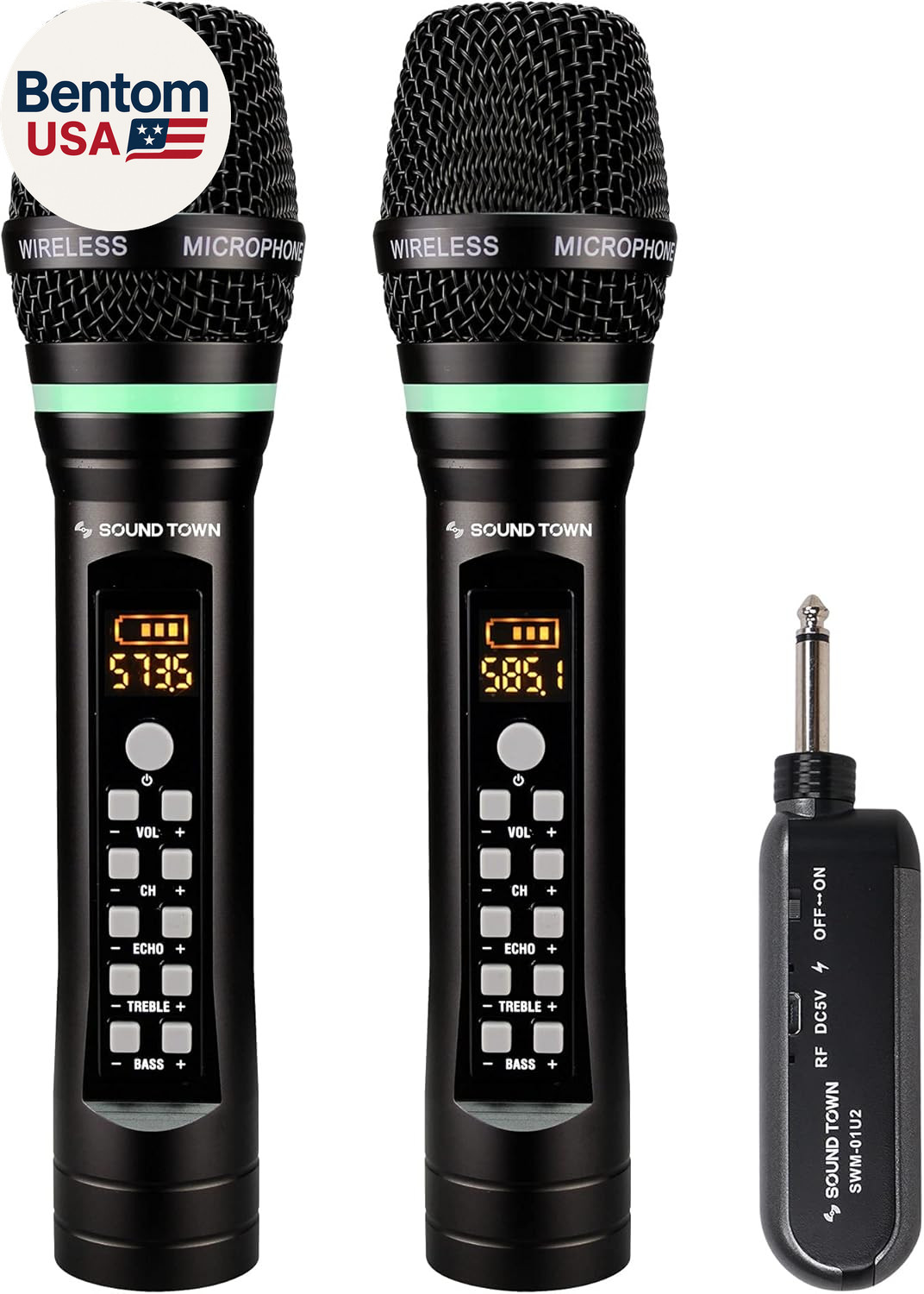 100-Channel UHF Rechargeable Wireless Handheld Microphone System with Built-In E
