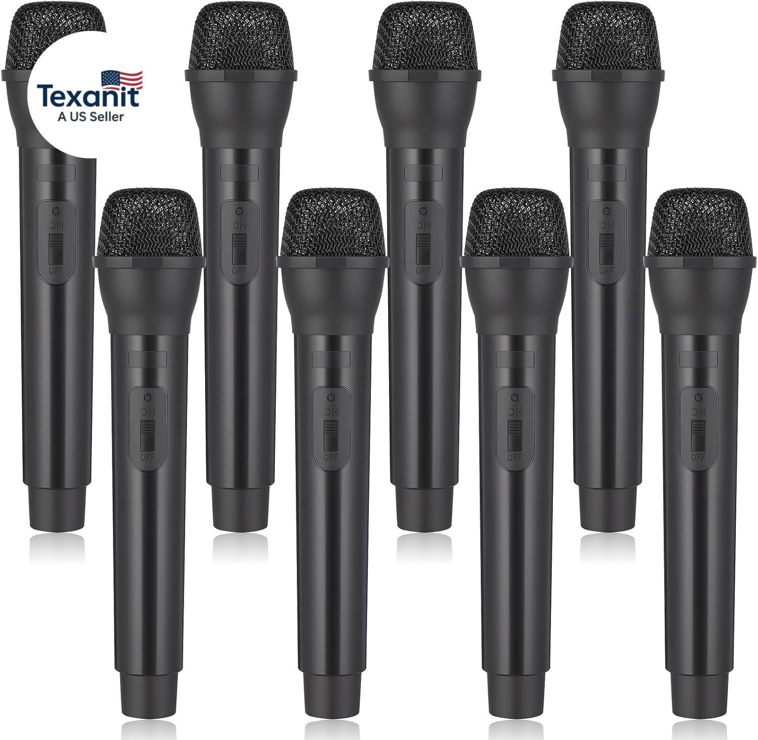 8 Pack Fake Microphone Prop Bulk Fun Stage Mics Toy Pretend Plastic Microphone T