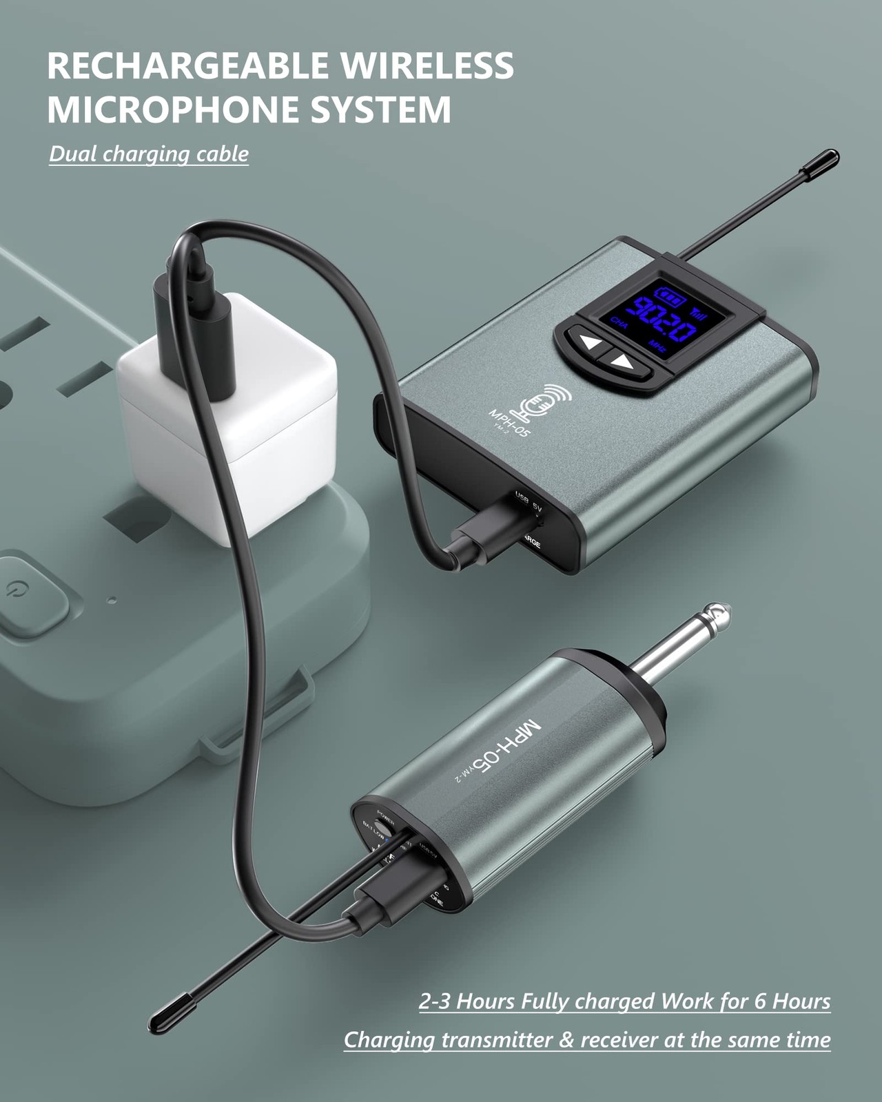 ttstar Wireless Microphone System Headset/Stand/Lavalier Mic with Rechargeabl…