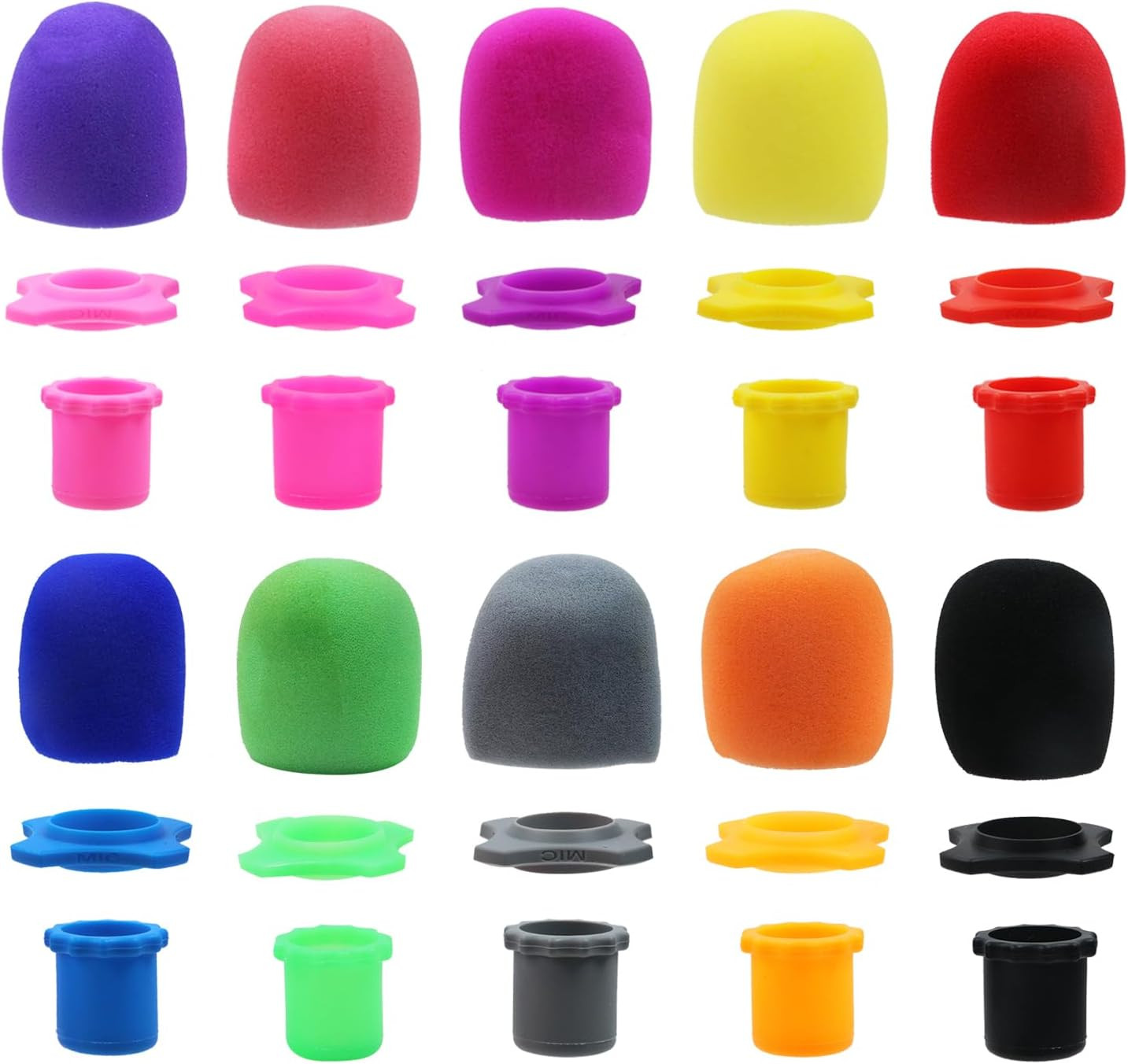 10 Sets of Shakeproof Anti-Rolling Handheld Microphone Silicone Ring Microphone
