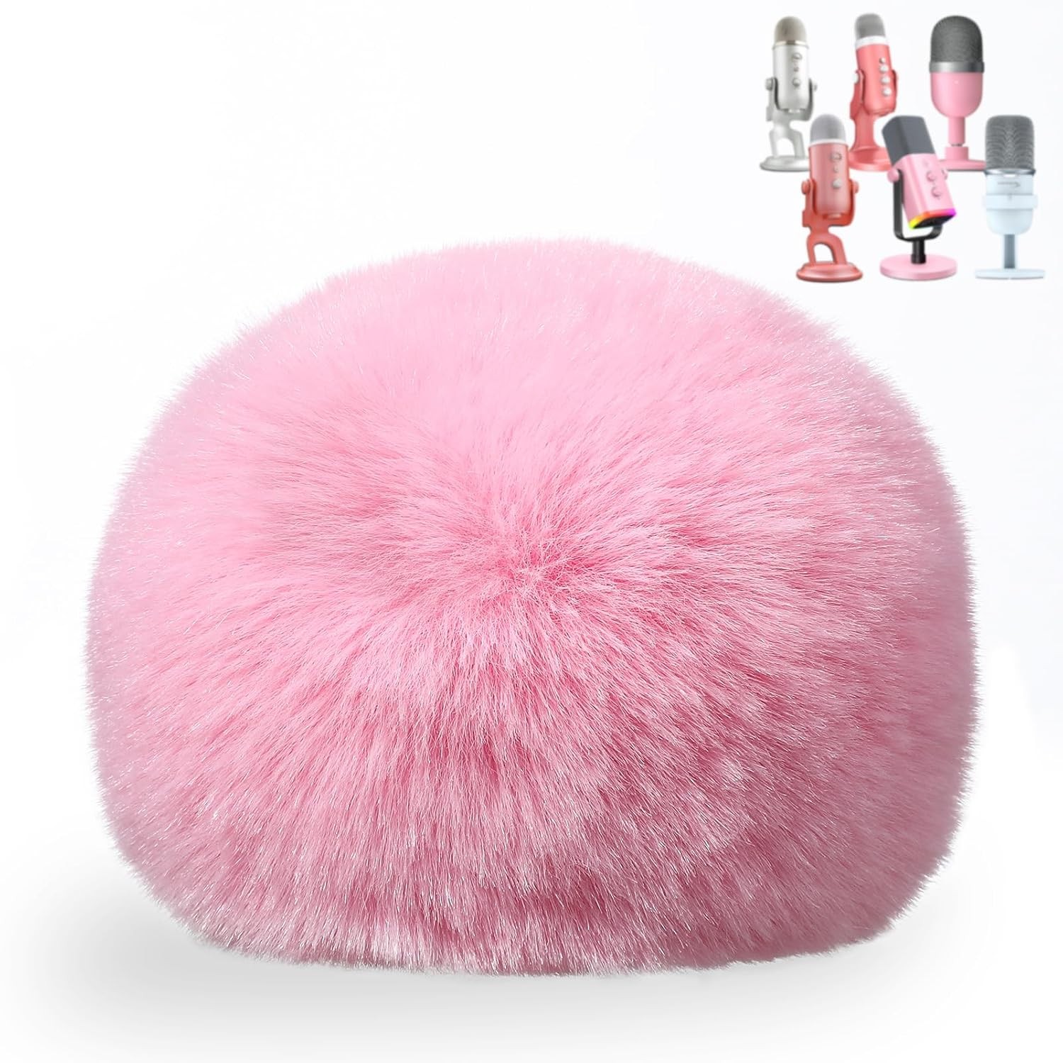 Pink Furry Microphone Windscreen Foam Cover for Blue Yeti Pop Filter Yeti