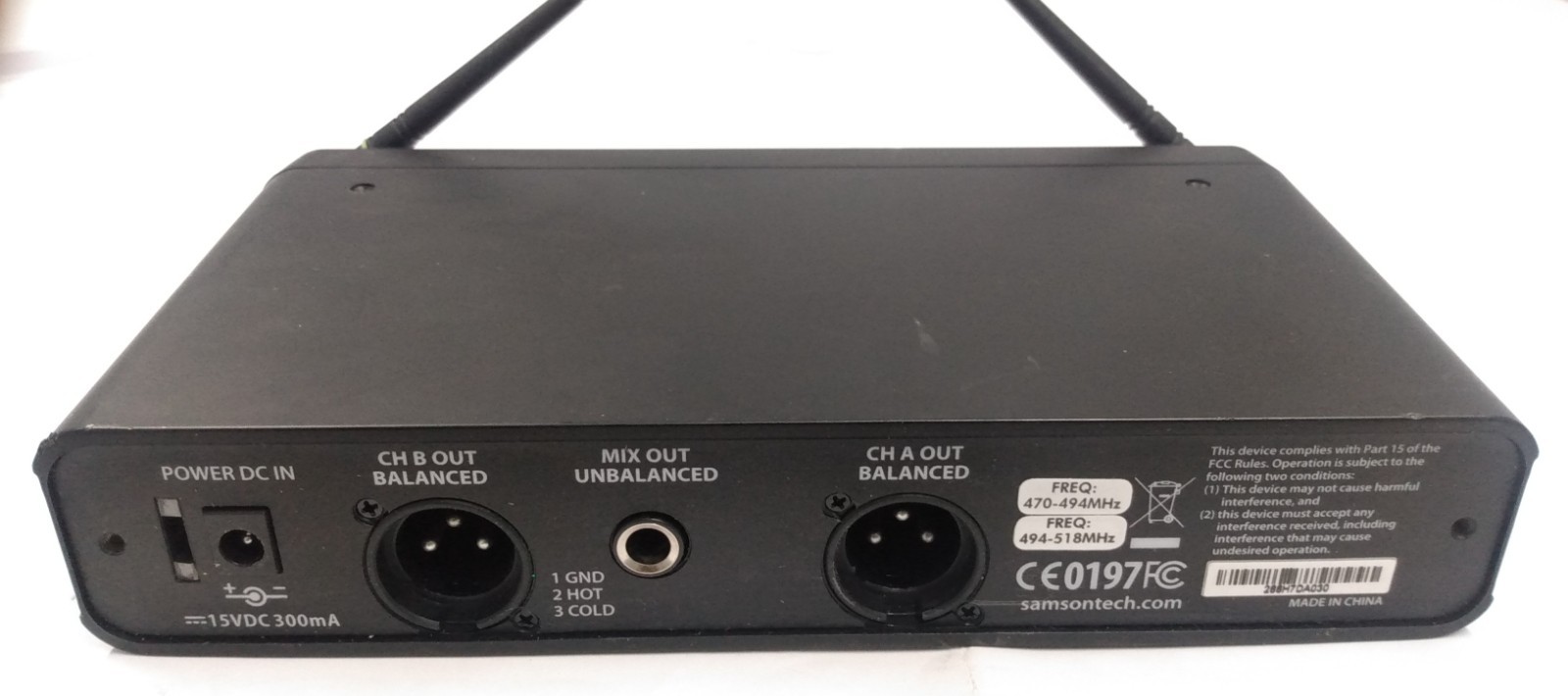 Samson CR288 UHF Dual Wireless Receiver No adapter