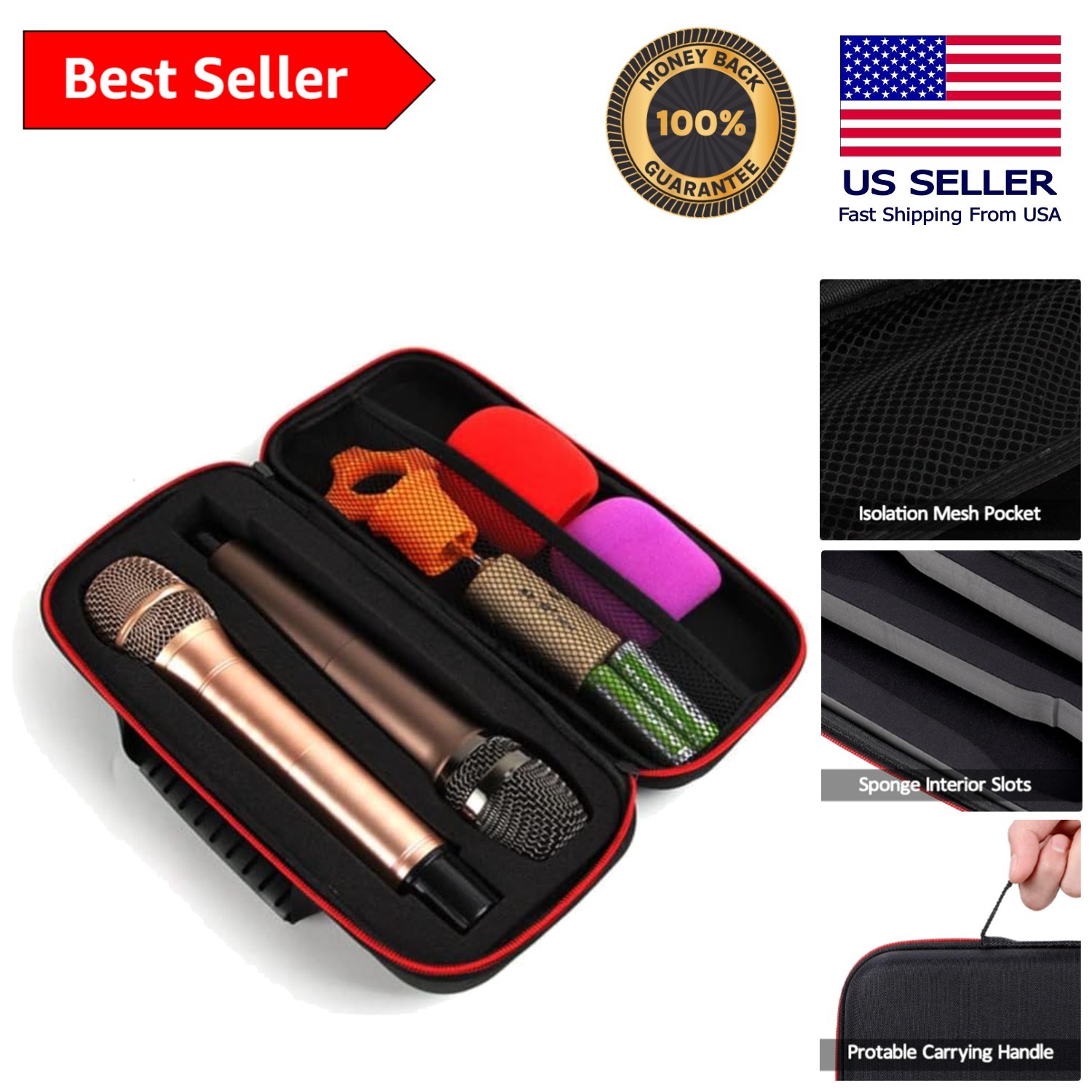 Compact Dual Microphone Carrying Case – Lightweight EVA Travel Storage Solution