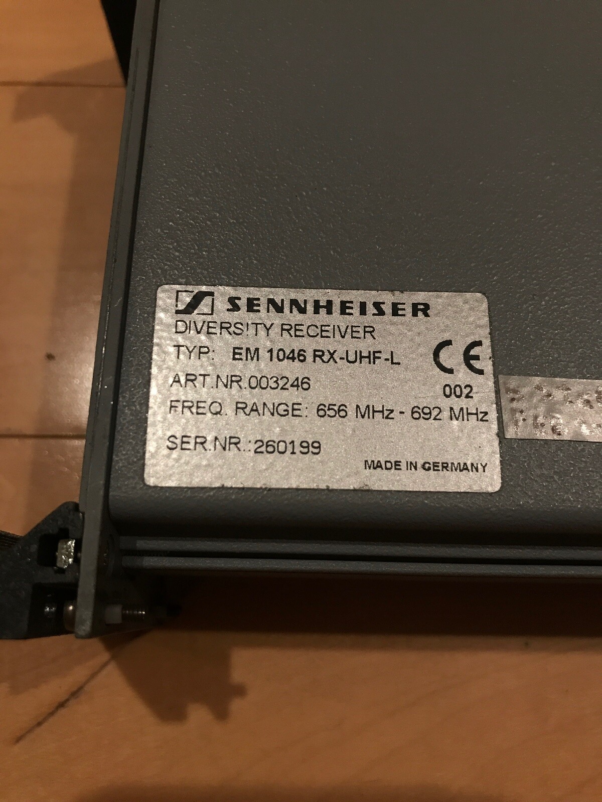 Sennheiser EM 1046 RX-UHF-L Diversity Receiver Freq. 656-692 MHz Tested Working!