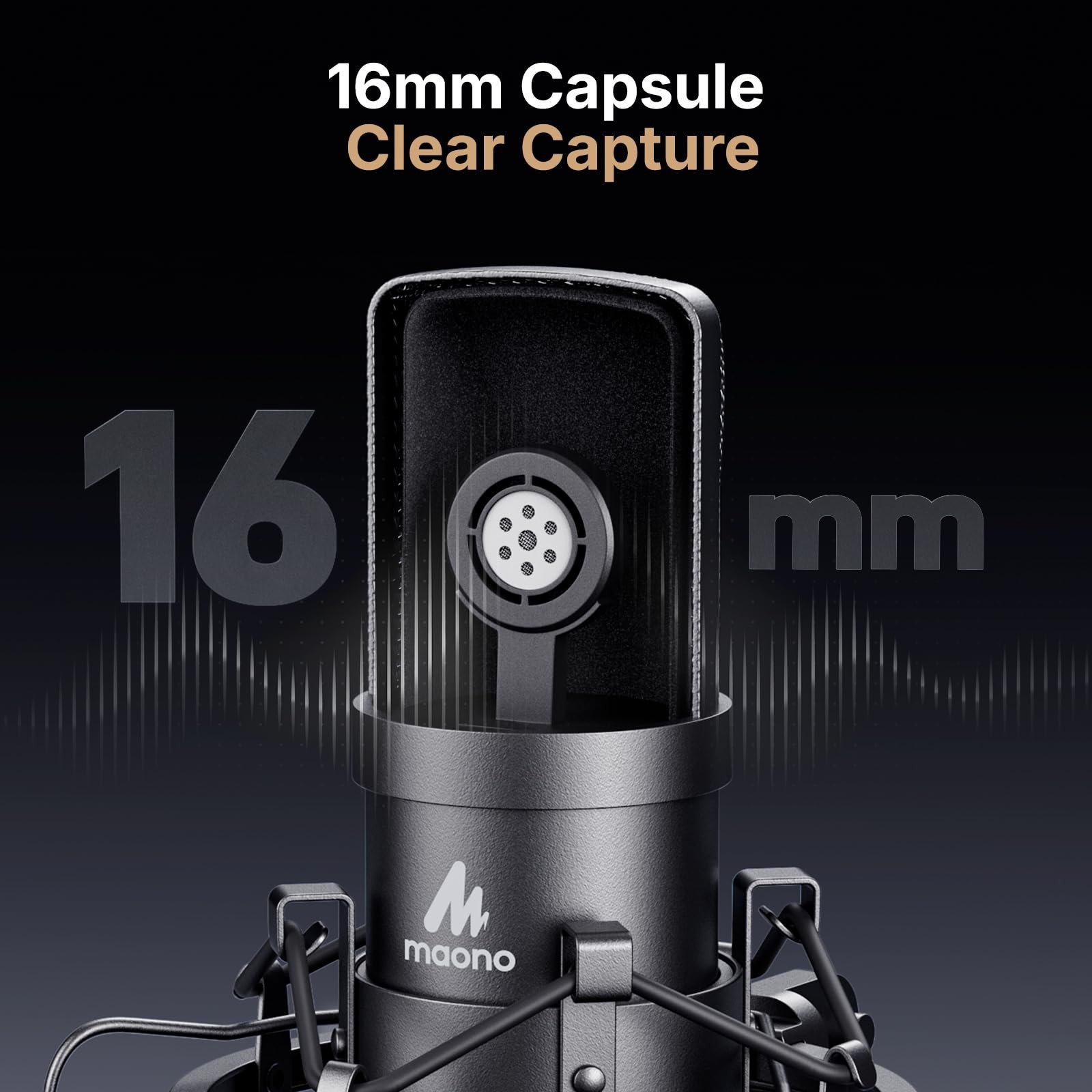MAONO Microphone with Studio Headphone Set 192kHz/24bit Vocal Condenser Cardioid