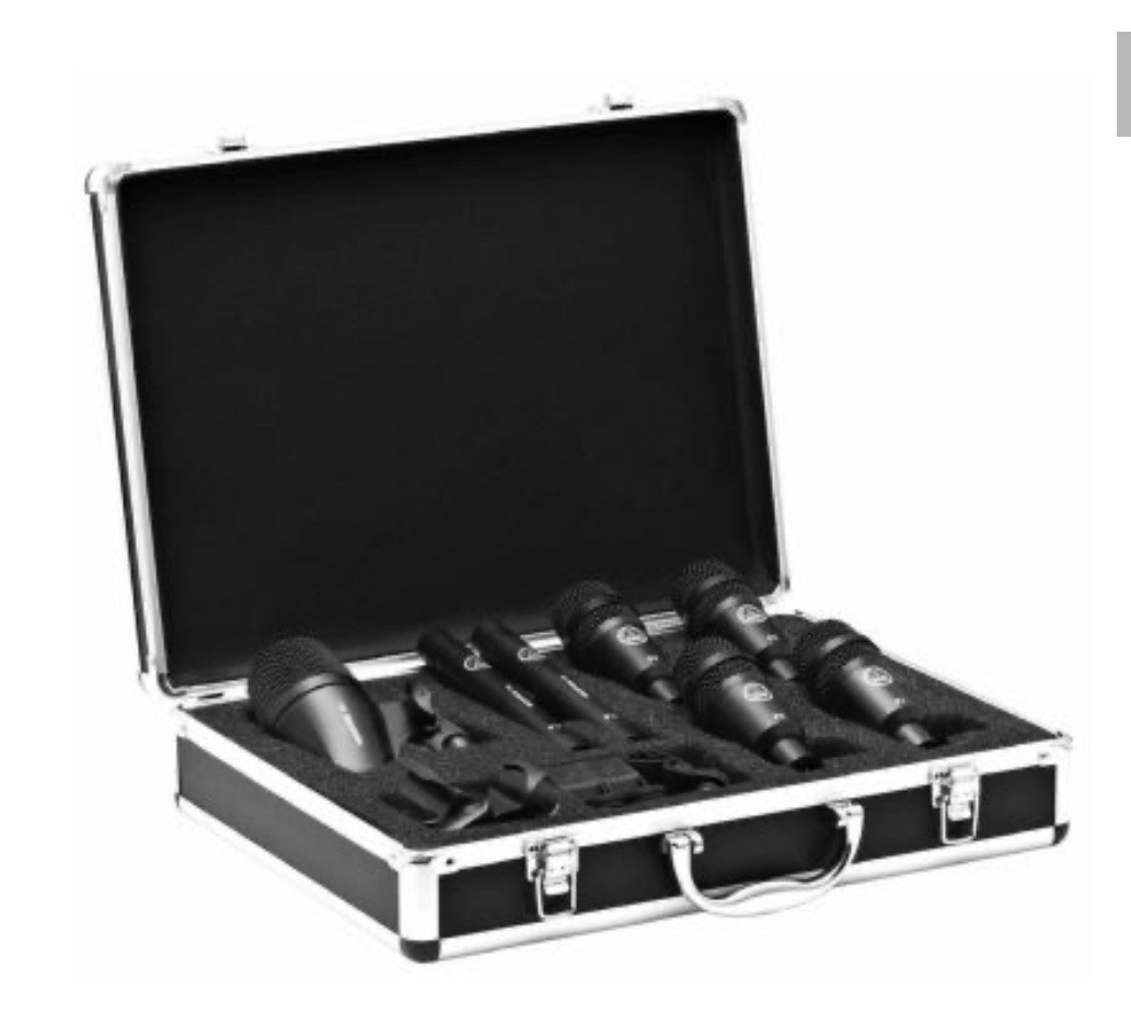 AKG Drum Set Session I Microphone Kit P2 P17 x2 P4 x4 & Hard Mic Travel Case