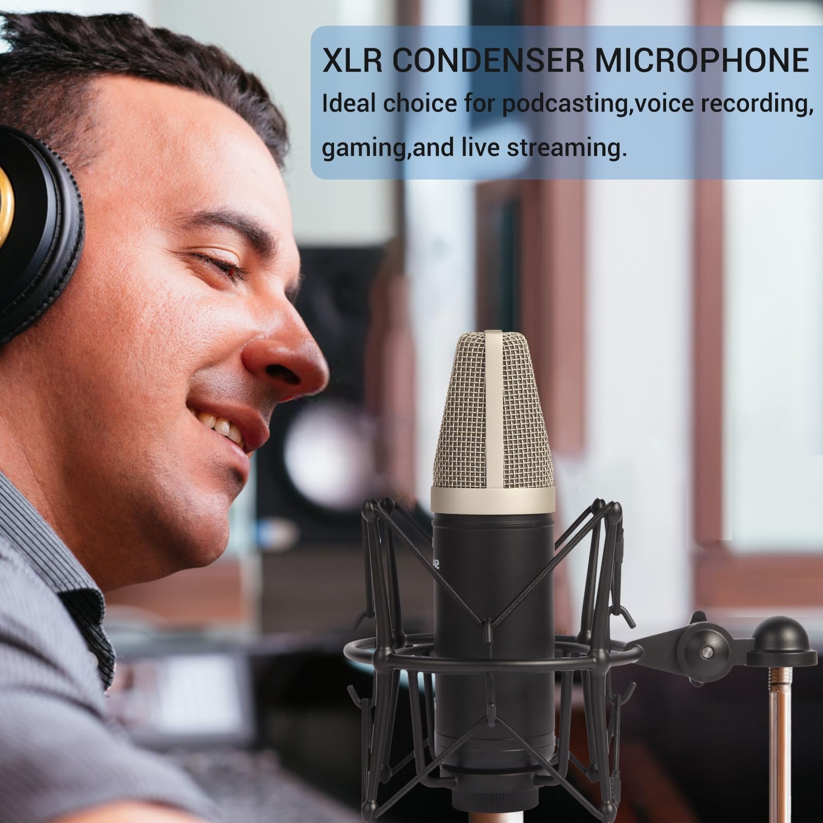 Condenser Microphone XLR, Large Diaphgram Professional Recording Cardioid Mic…