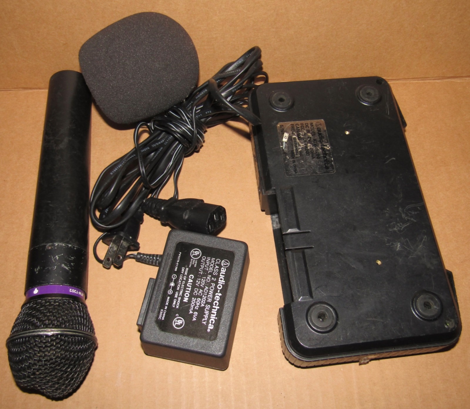 Audio-Technica Freeway ATW-T202 Wireless Microphone Mic ATW-R200 Receiver AS IS